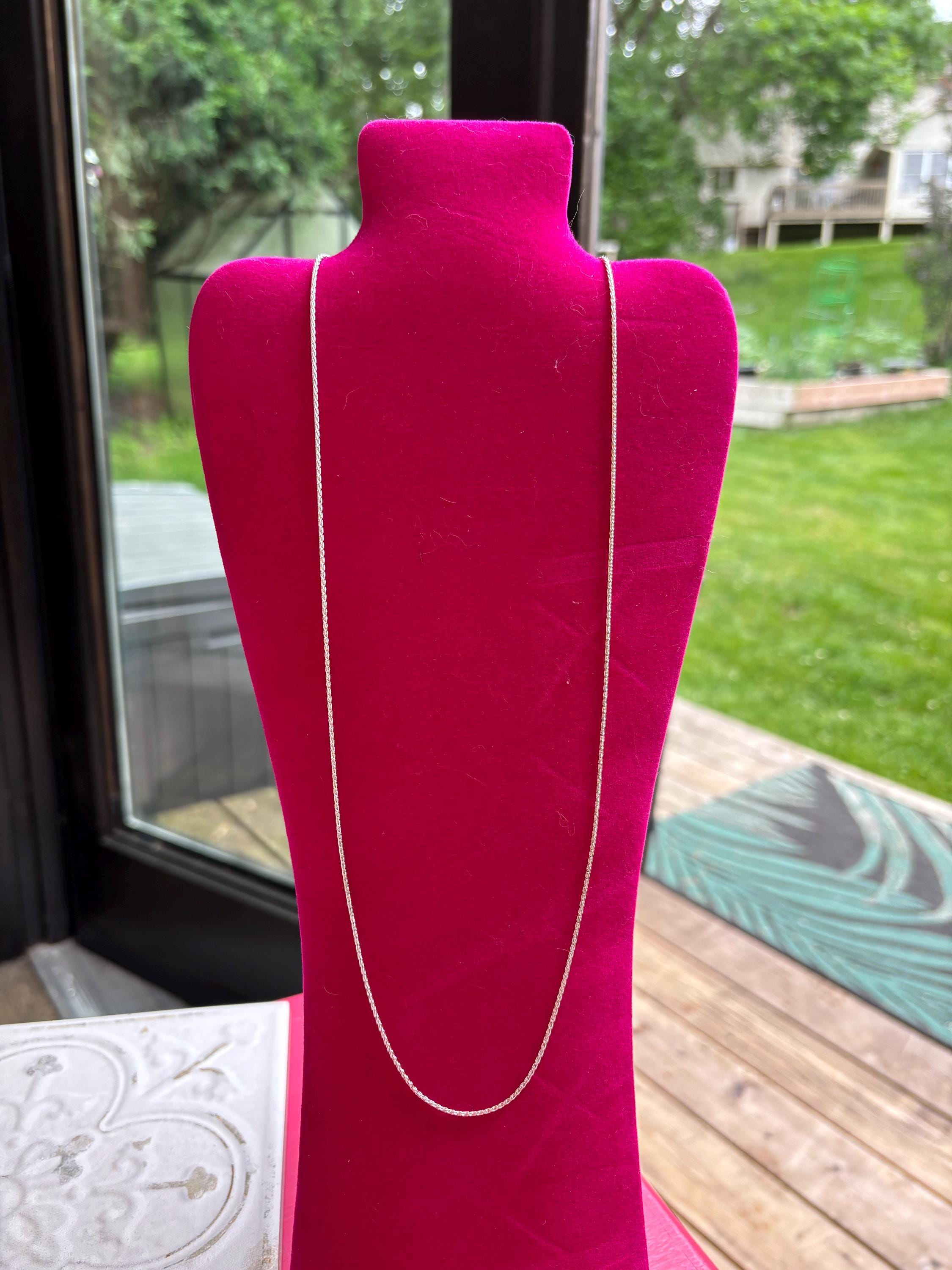 Sterling Silver Rhodium-Plated Wheat Chain
