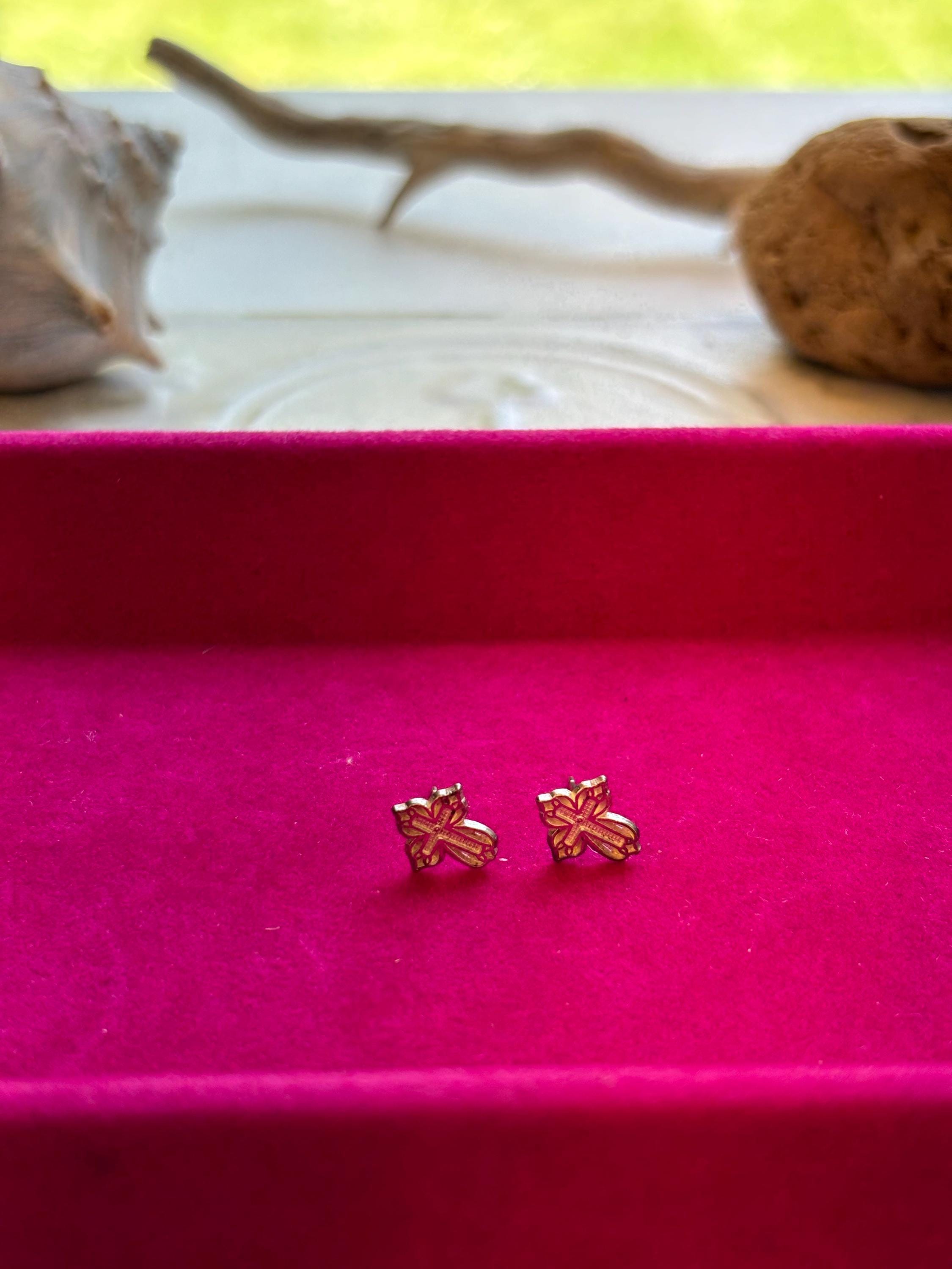 Sterling Silver Small Detail Cross Earrings