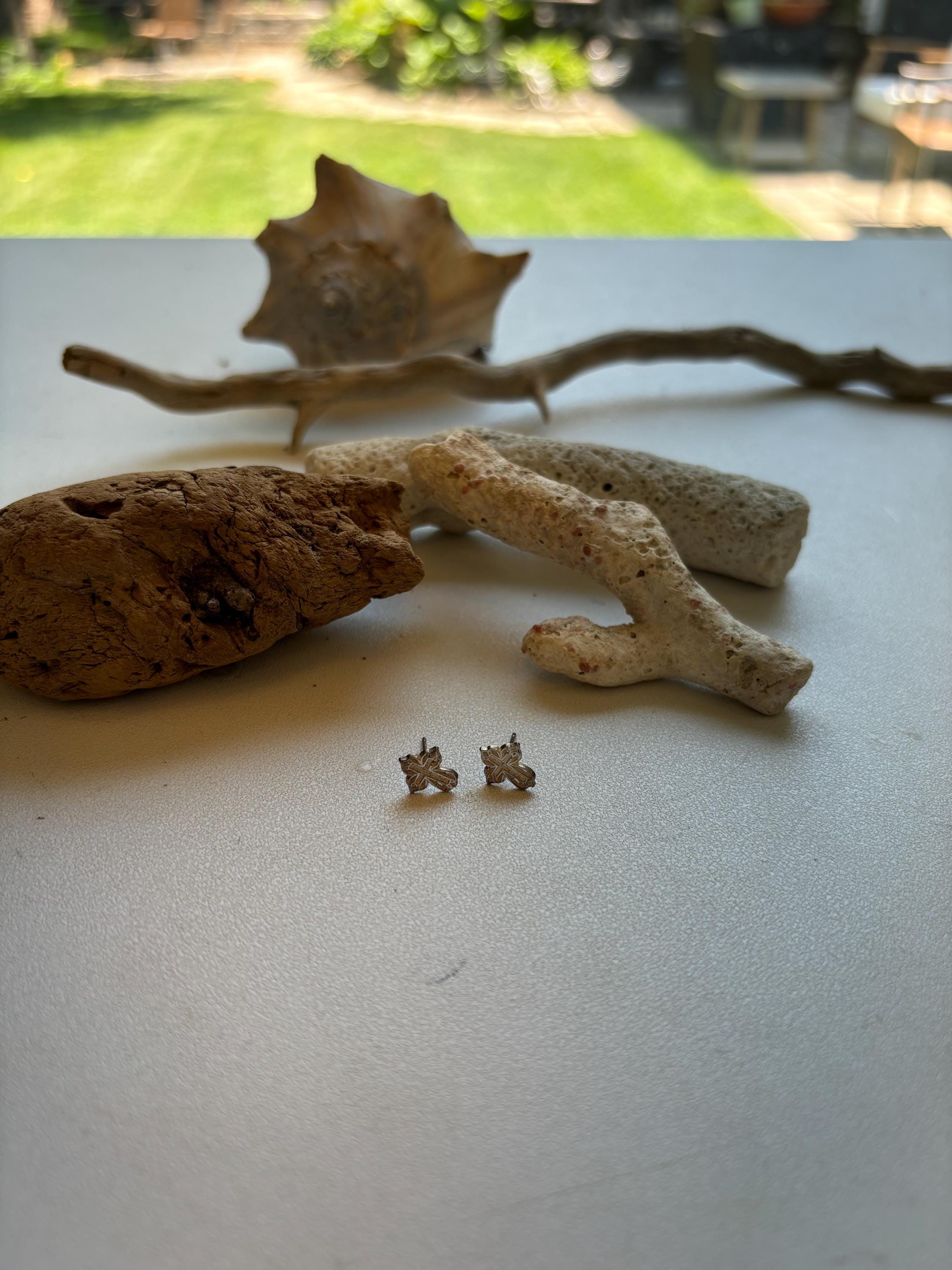 Sterling Silver Small Detail Cross Earrings
