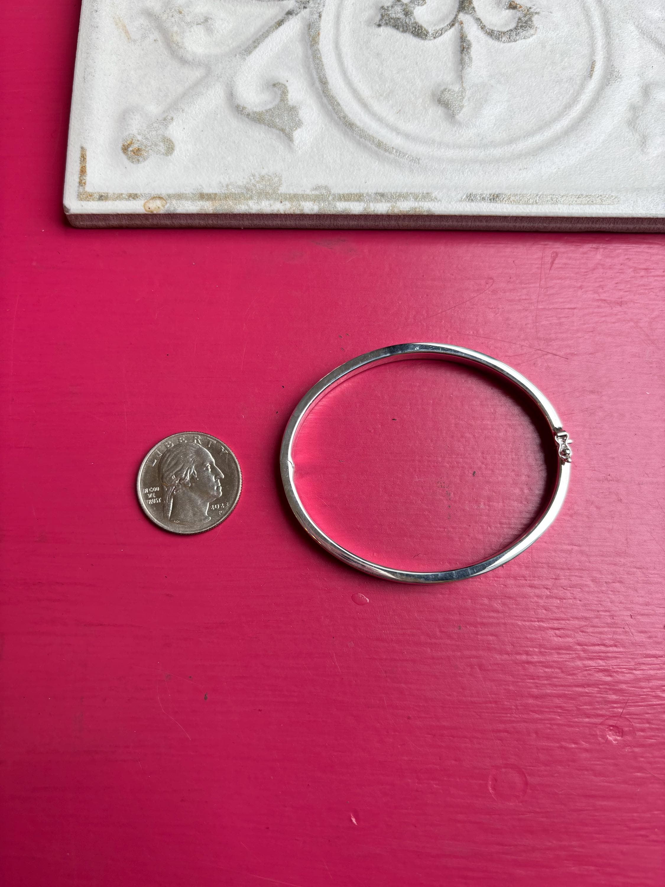 Sterling Silver Hinged Bangle Bracelet