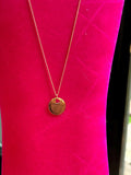 14K Yellow Gold Heart Disc Necklace