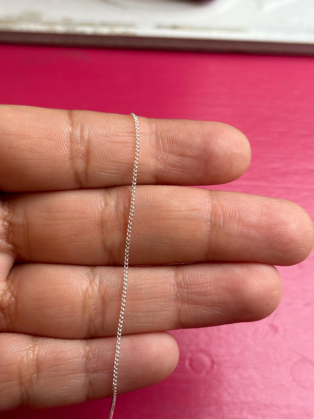 Sterling Silver Curb 16" Chain
