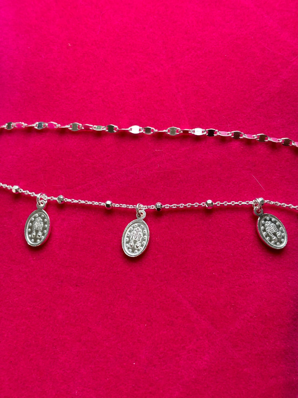 Sterling Silver Miraculous Medal Charm Bracelet