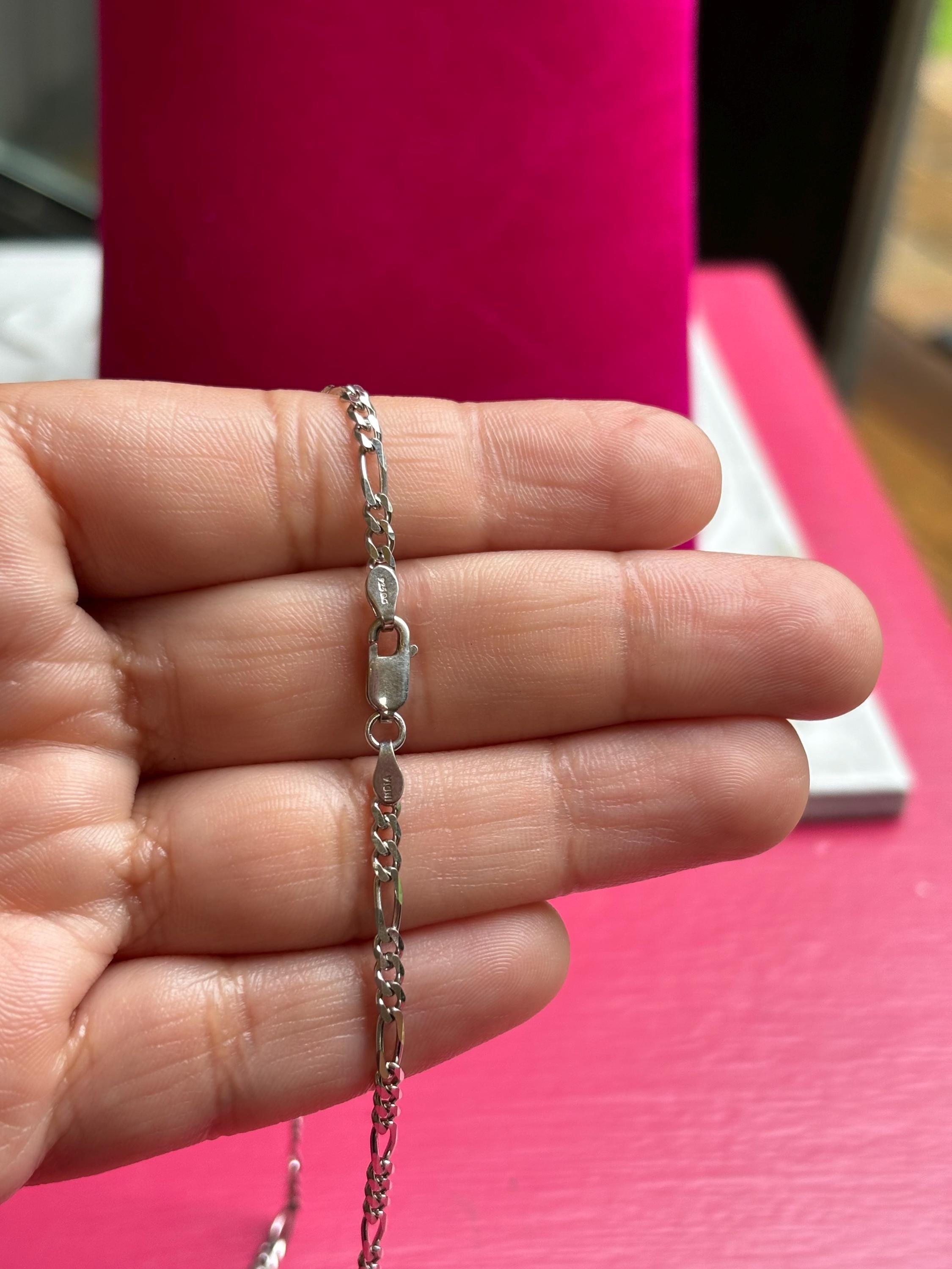 Sterling Silver Flat Figaro with Lobster Clasp Chain