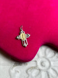 Sterling Silver Platinum-plated Gold-tone Cross Pendant