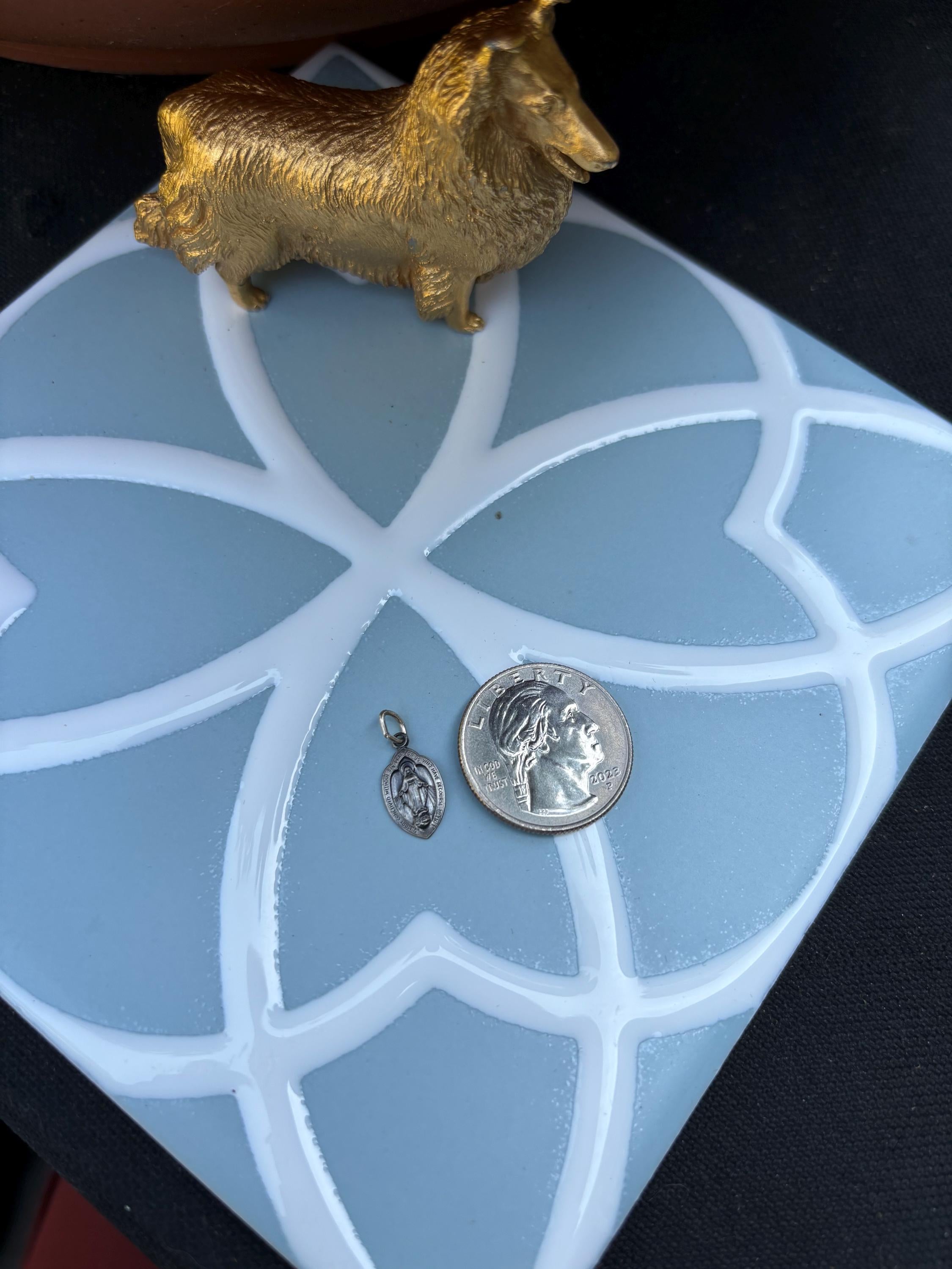 Mini Miraculous Medal Charm- Sterling Silver