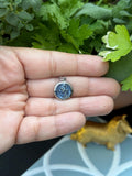 St. Christopher Medal- Sterling Silver with Blue Accent