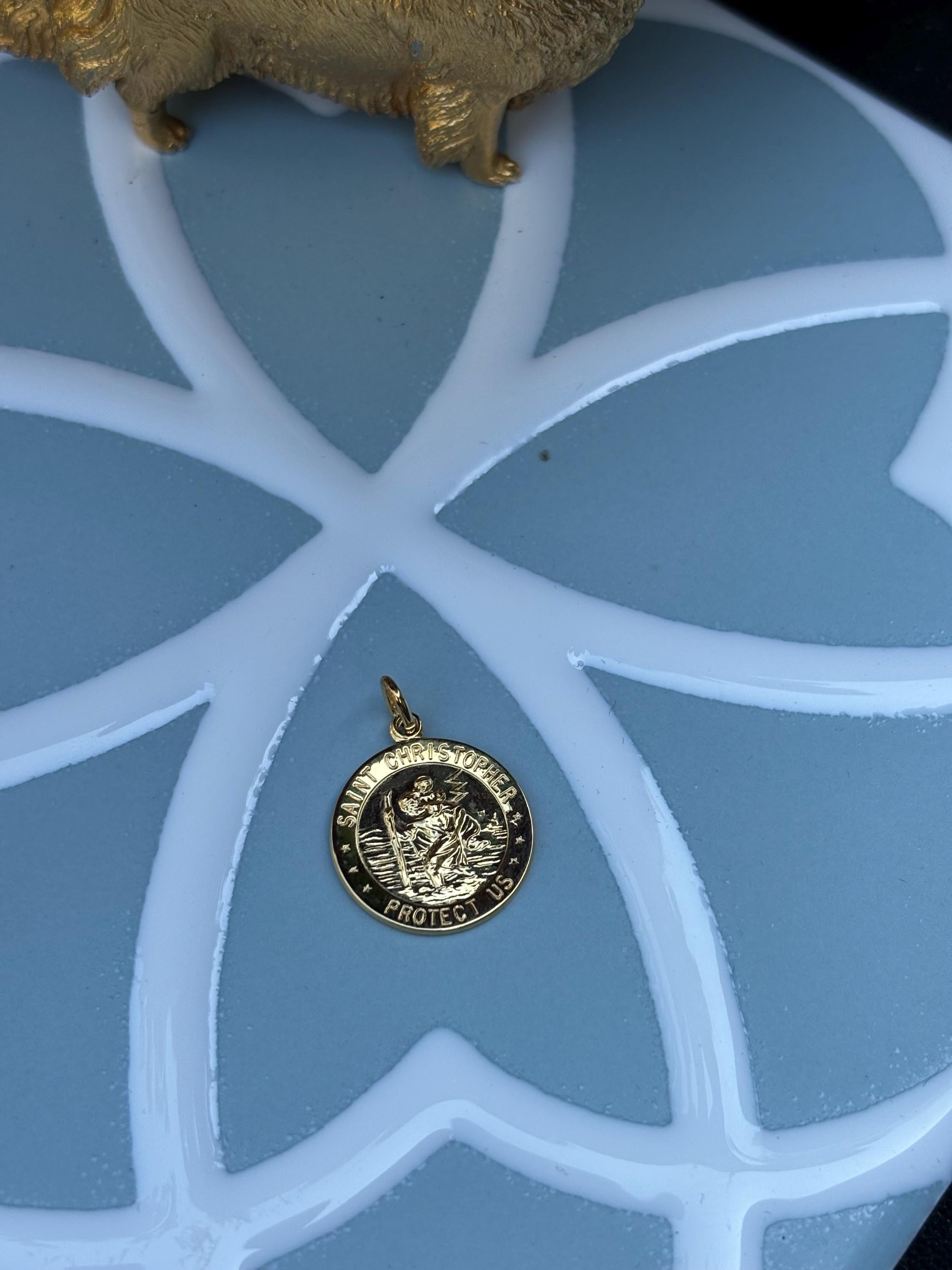 Basketball St. Christopher Medal Pendant- Sterling Silver 24k Gold-plated