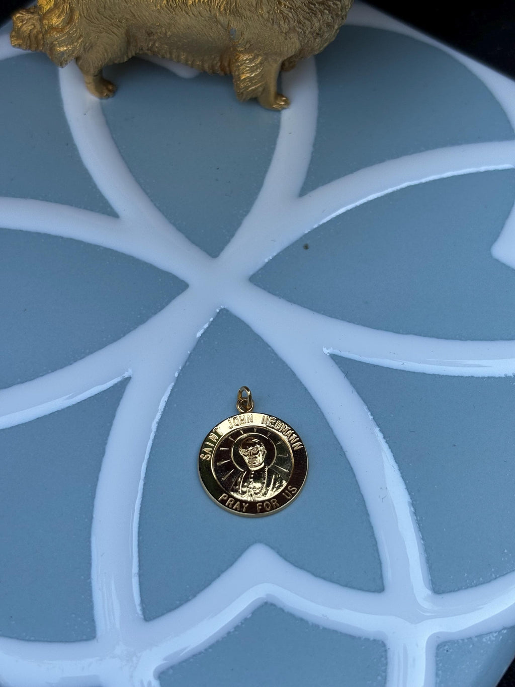 St. John Neuman Medal- Sterling Silver 24k Gold Plated