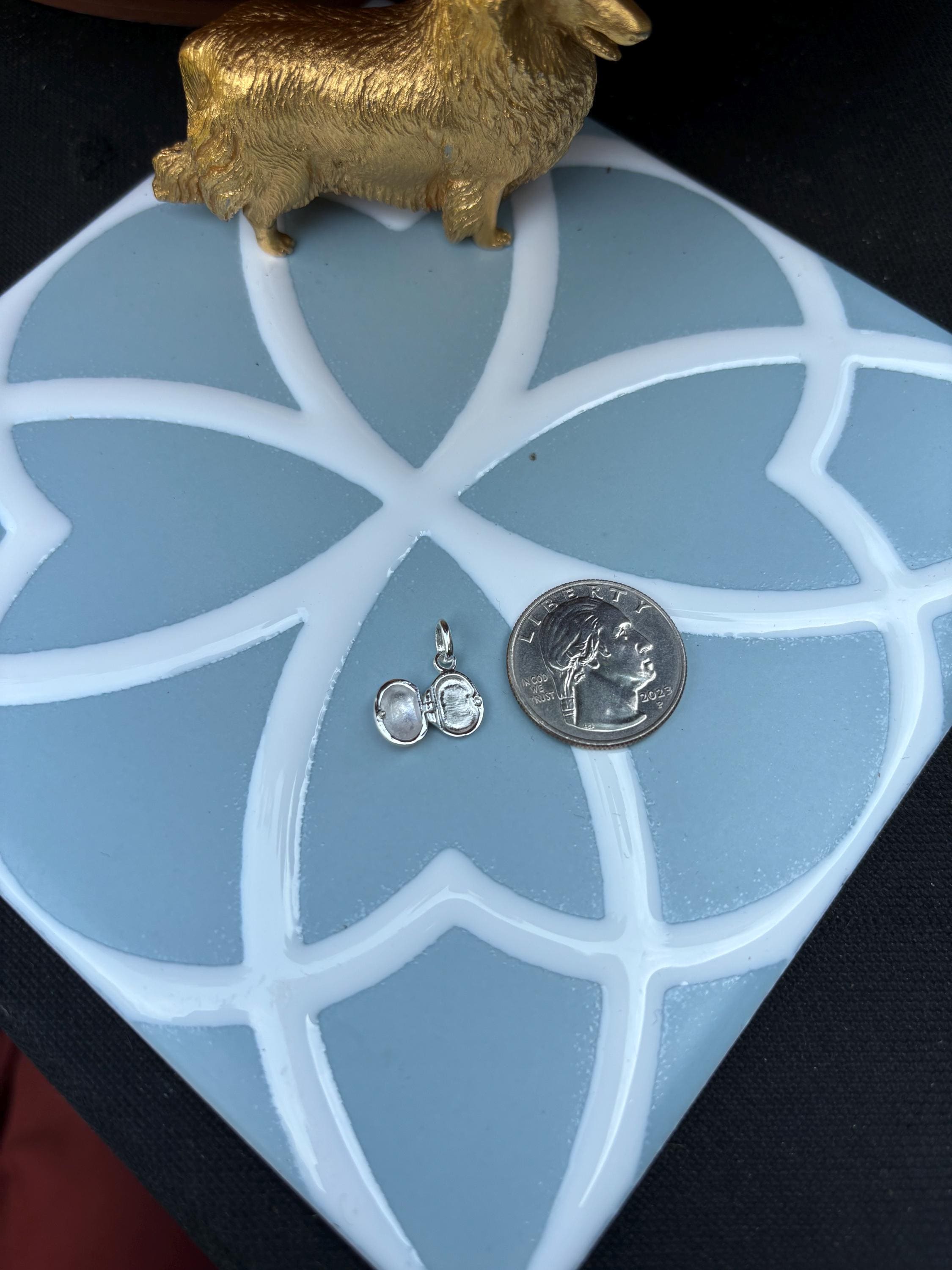 Sterling Silver Pink Ladybug Locket Children's Charm