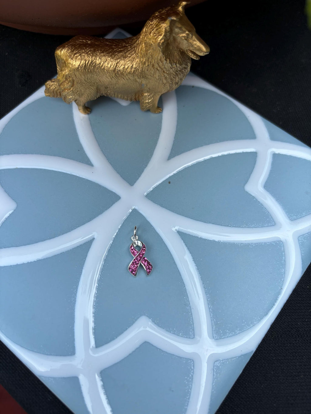 Sterling Silver Pink Cancer Awareness Ribbon Pendant