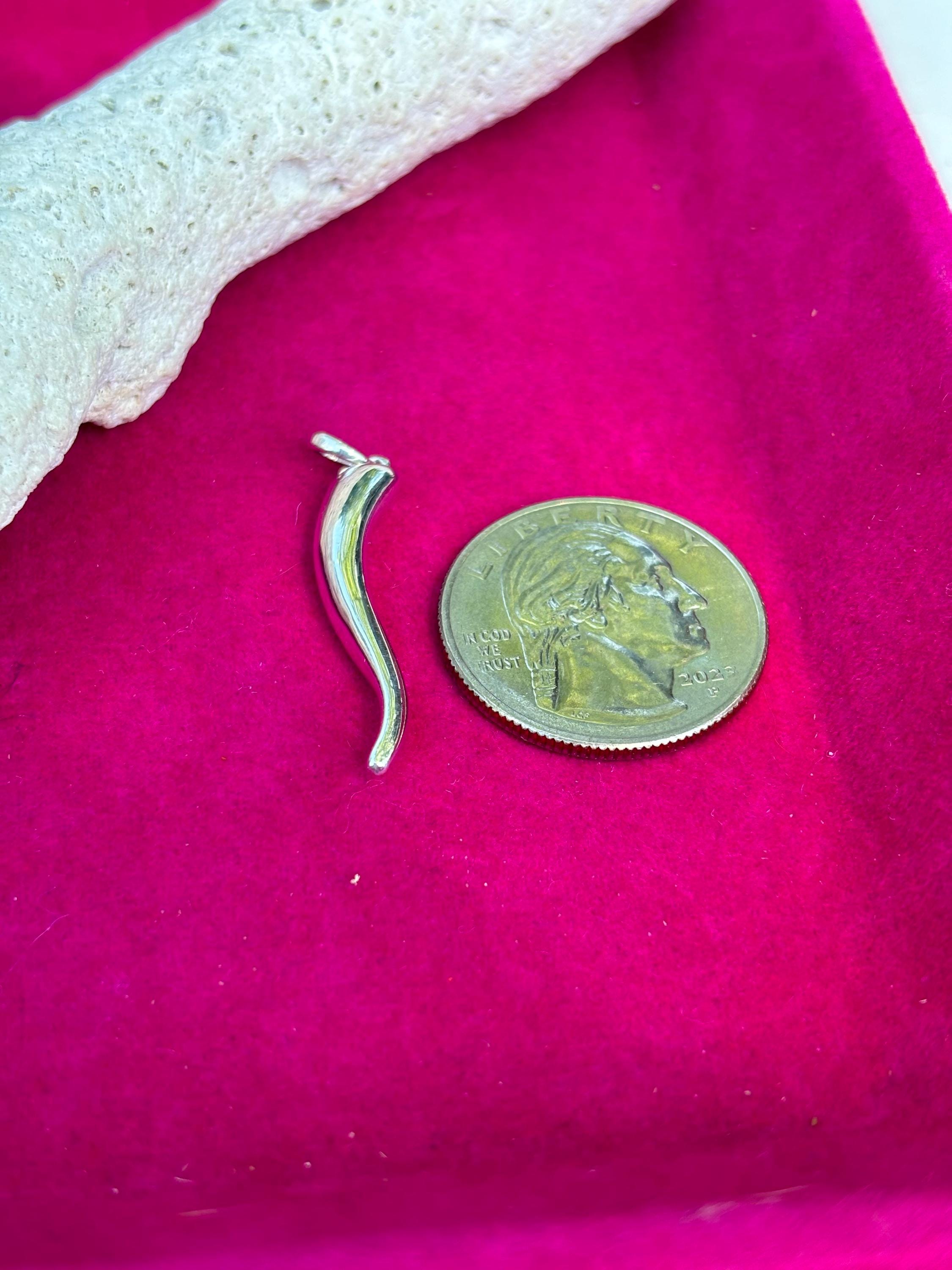 Sterling Silver Italian Horn Pendant