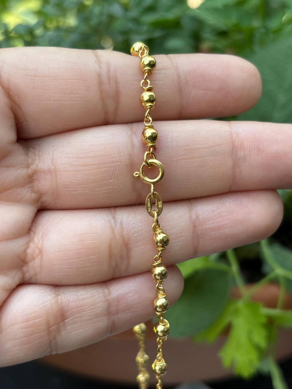 Sterling Silver Gold-plated Rosary Necklace