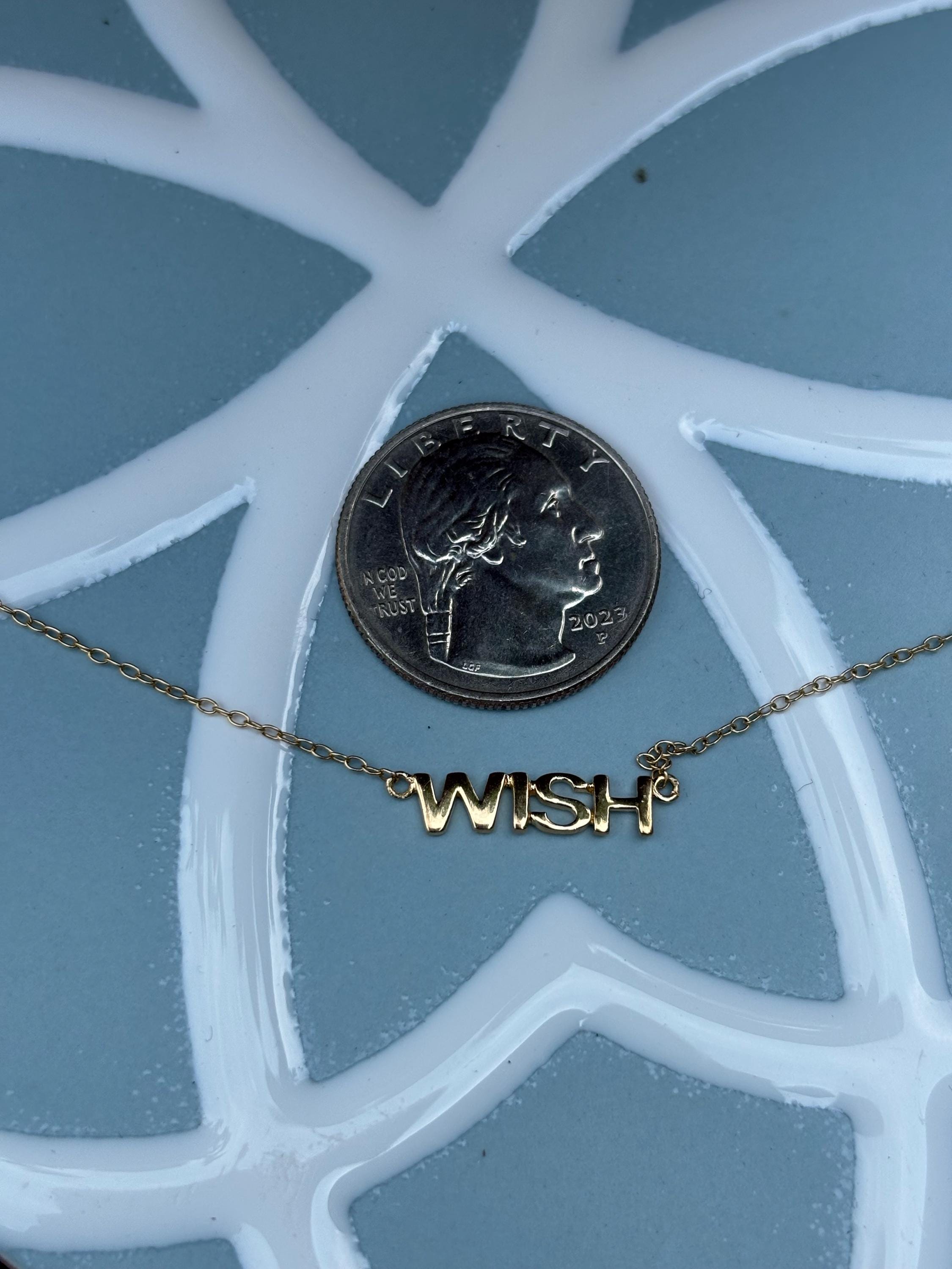 Sterling Silver Gold Horseshoe and Wish Necklace