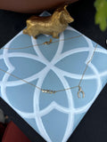 Sterling Silver Gold Horseshoe and Wish Necklace