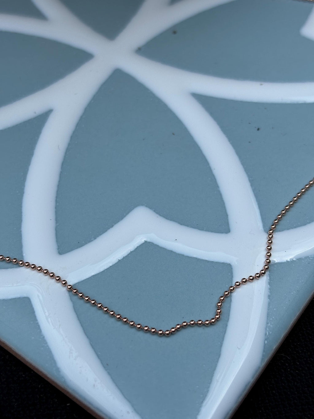 Sterling Silver Rose Gold Plated Bead Chain