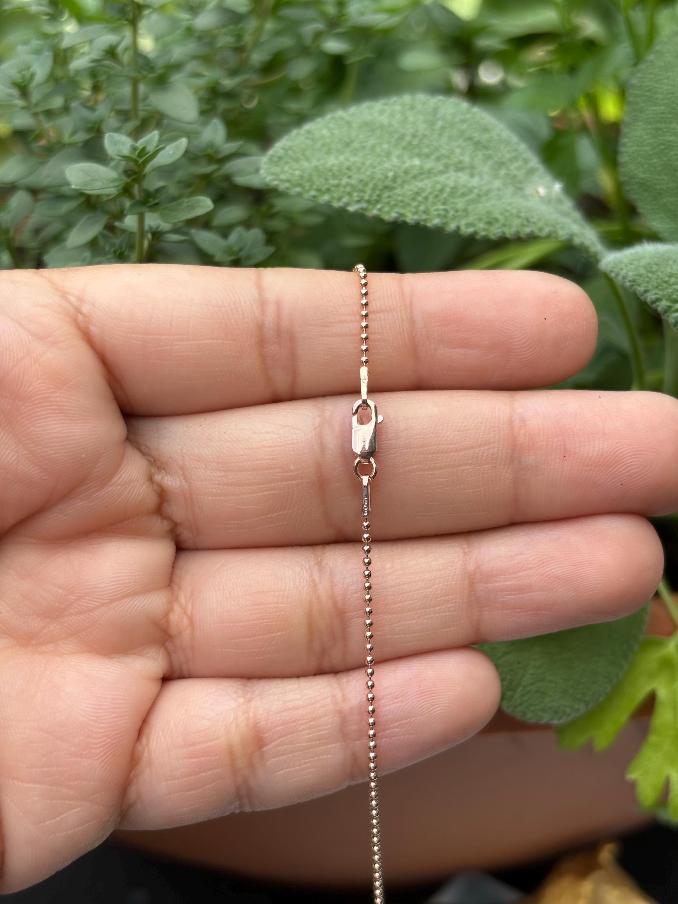 Sterling Silver Rose Gold Plated Bead Chain