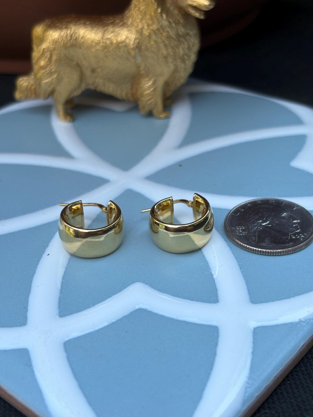 Sterling Silver Gold Plated Hoop Earrings