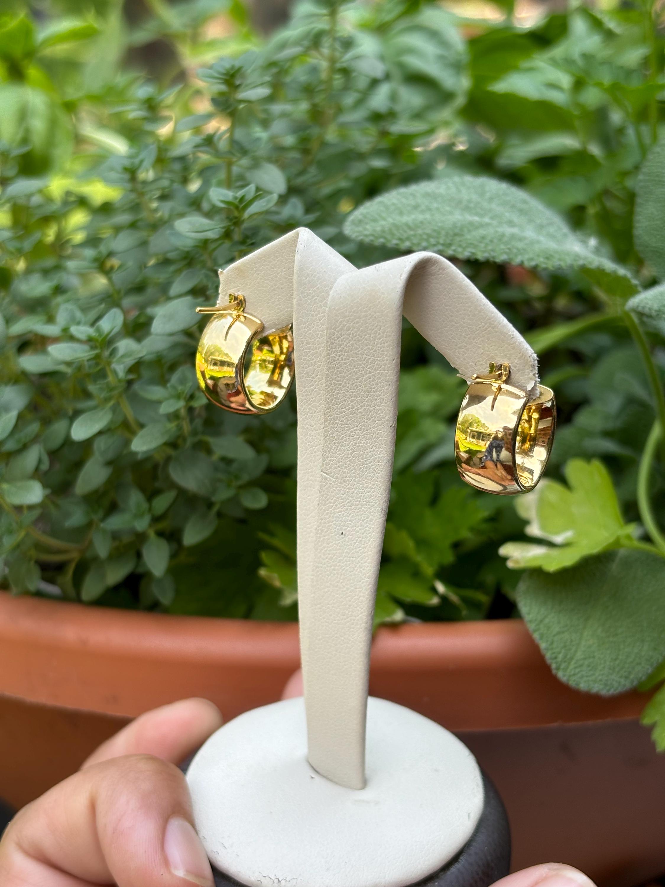 Sterling Silver Gold Plated Hoop Earrings