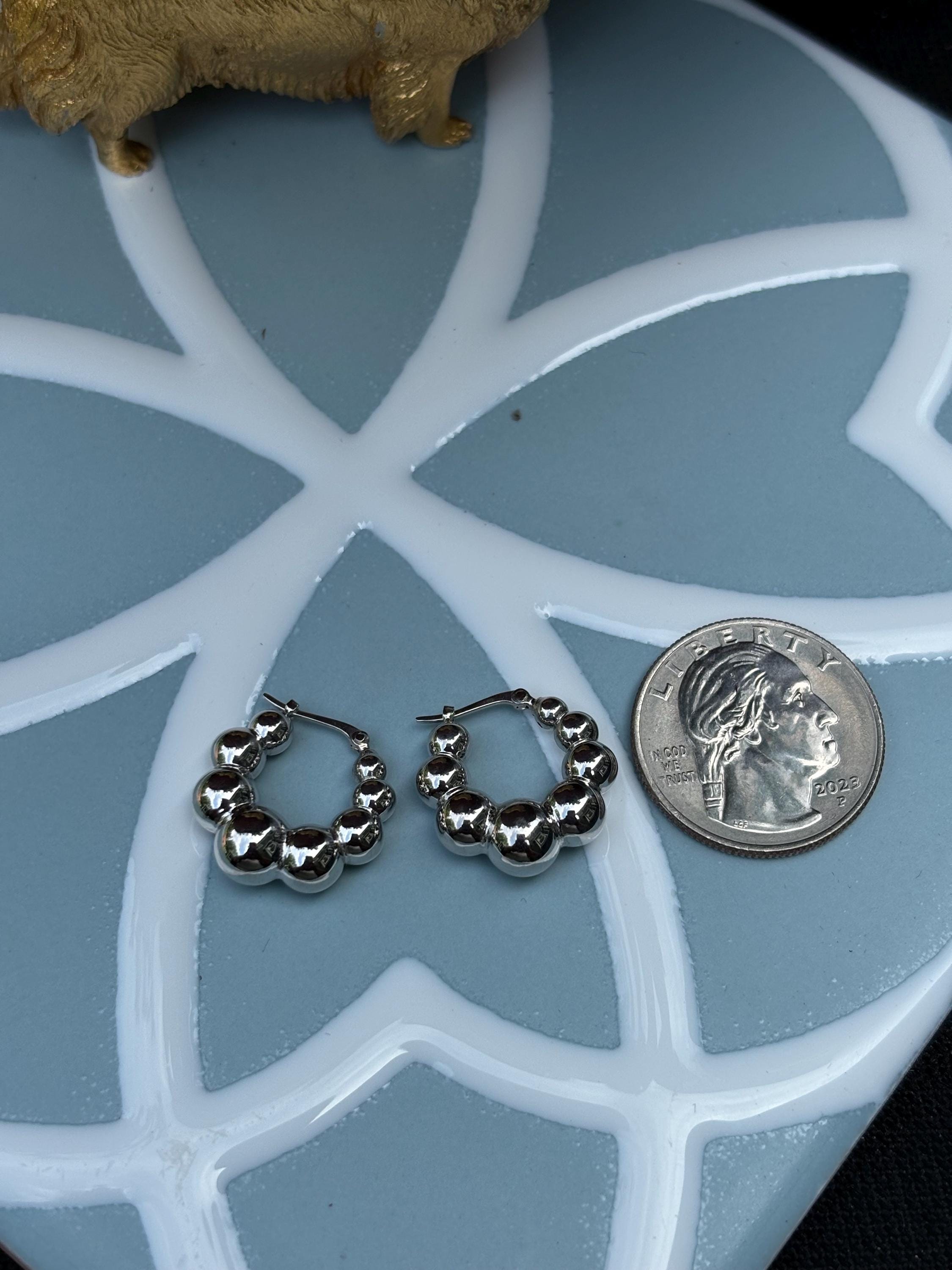 Sterling Silver Bubble Hoop Earrings