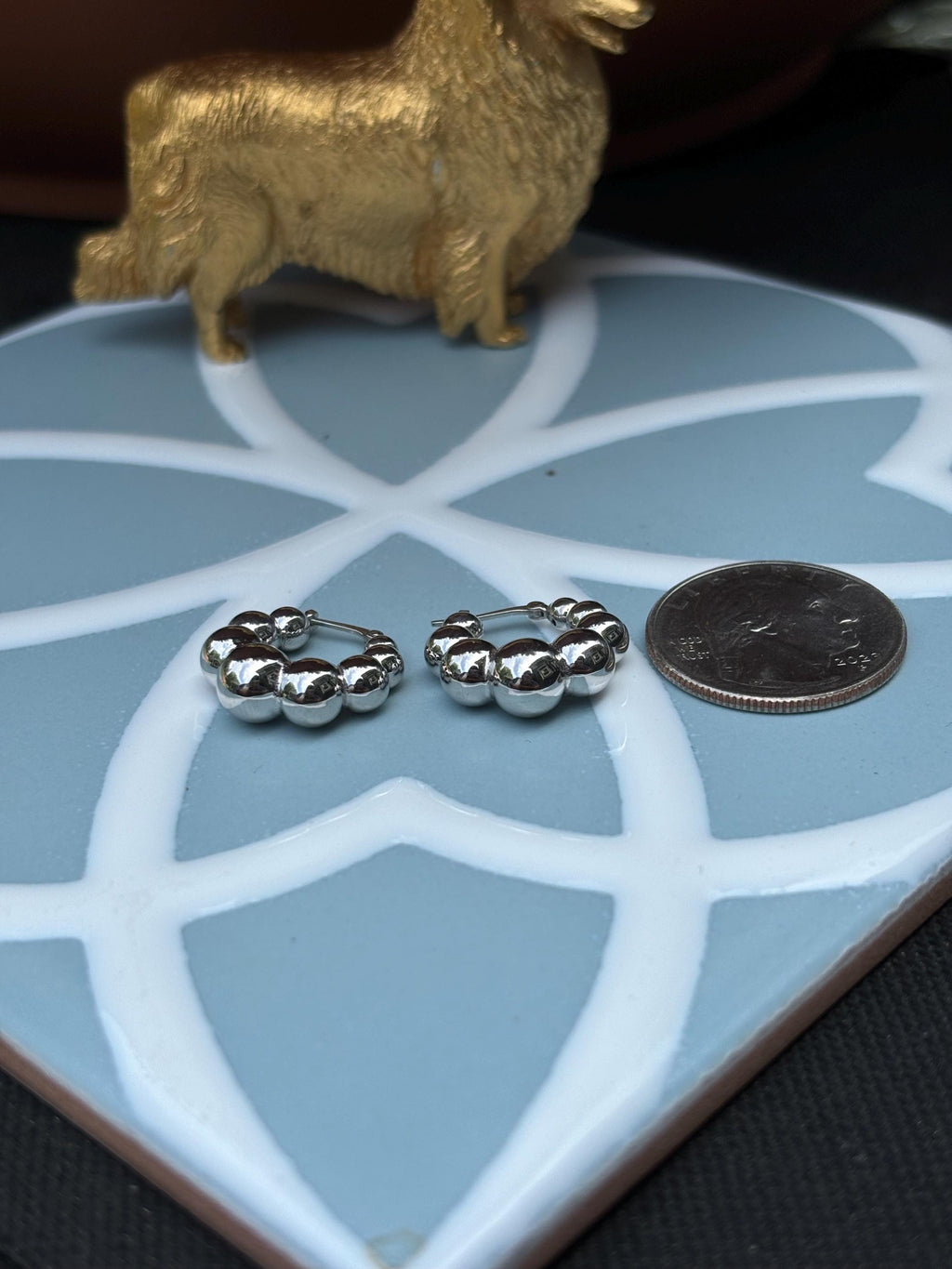Sterling Silver Bubble Hoop Earrings