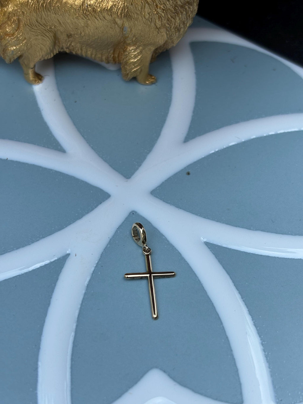 14K Yellow Gold Cross Charm
