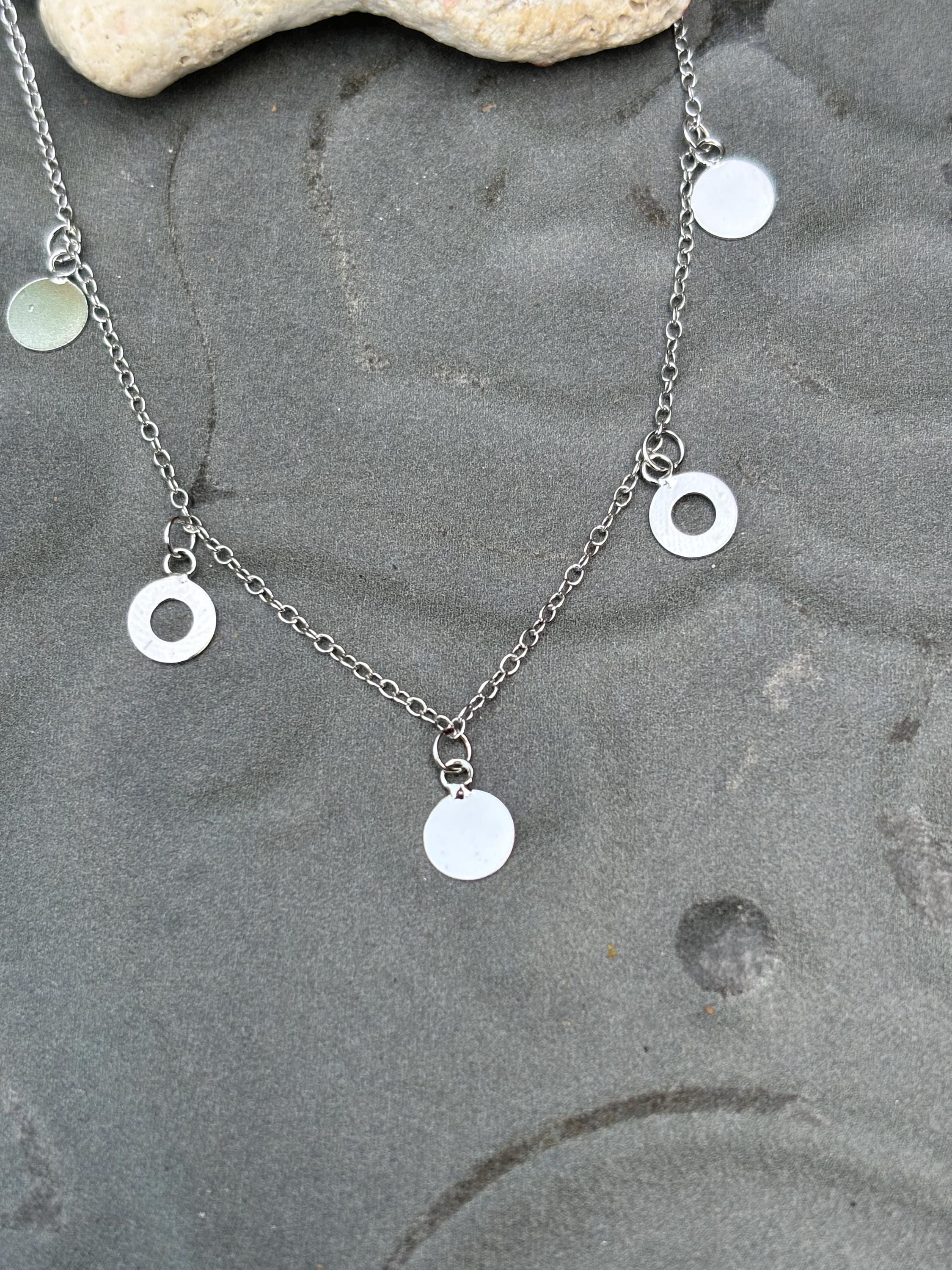 Sterling Silver Polished Circle Ankle Bracelet