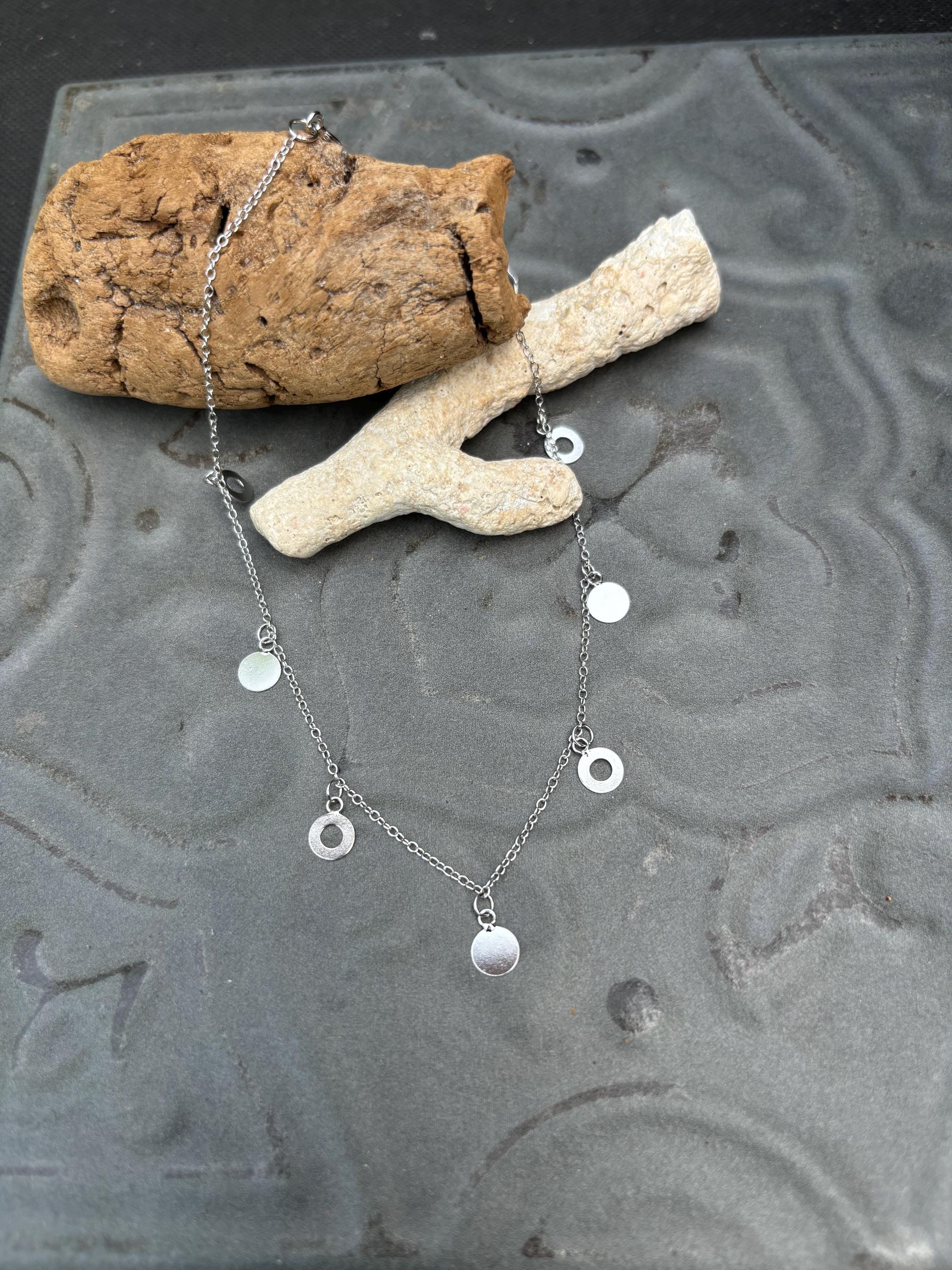 Sterling Silver Polished Circle Ankle Bracelet