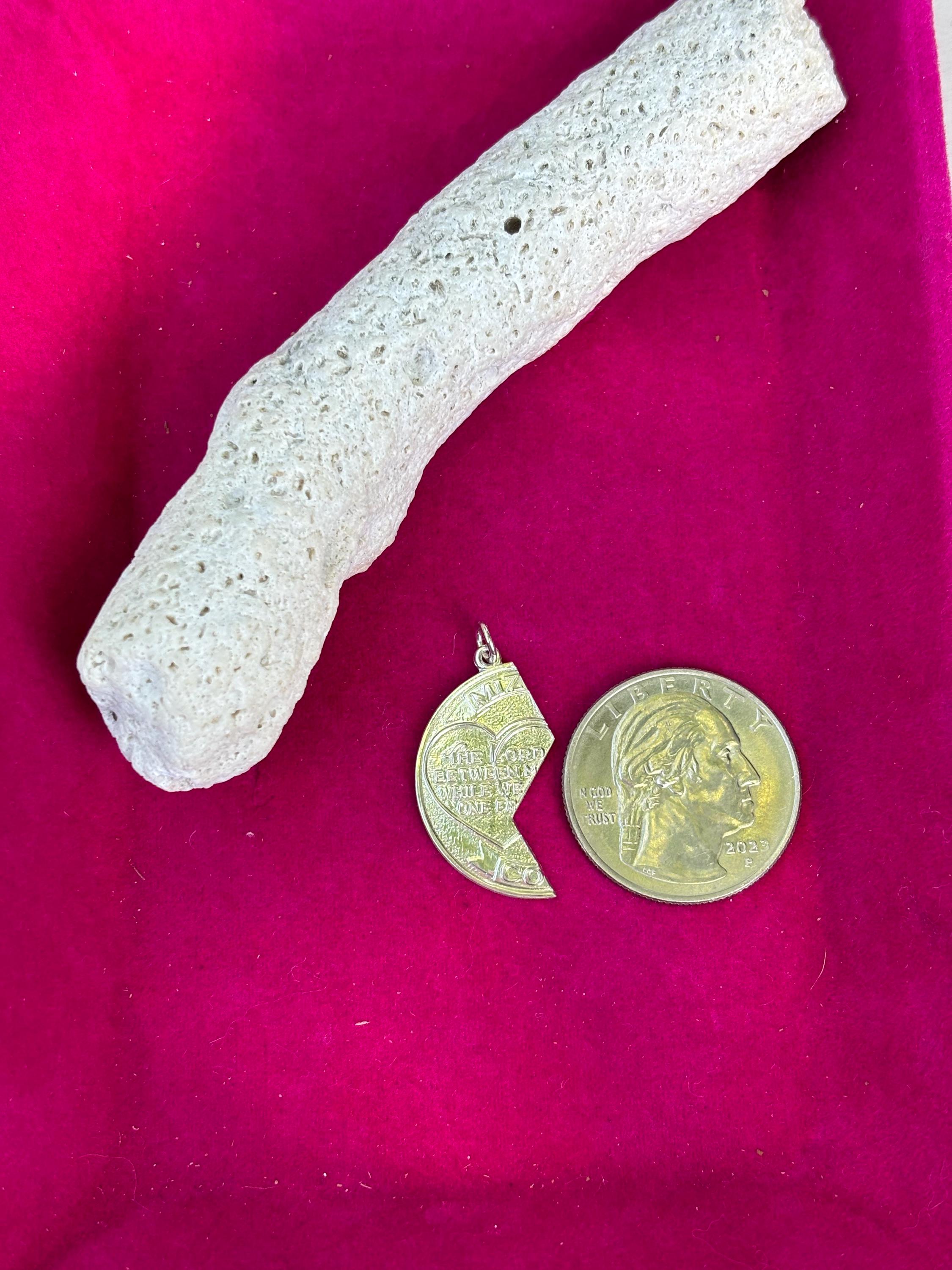 Sterling Silver Miz Pah Coin Left Pendant