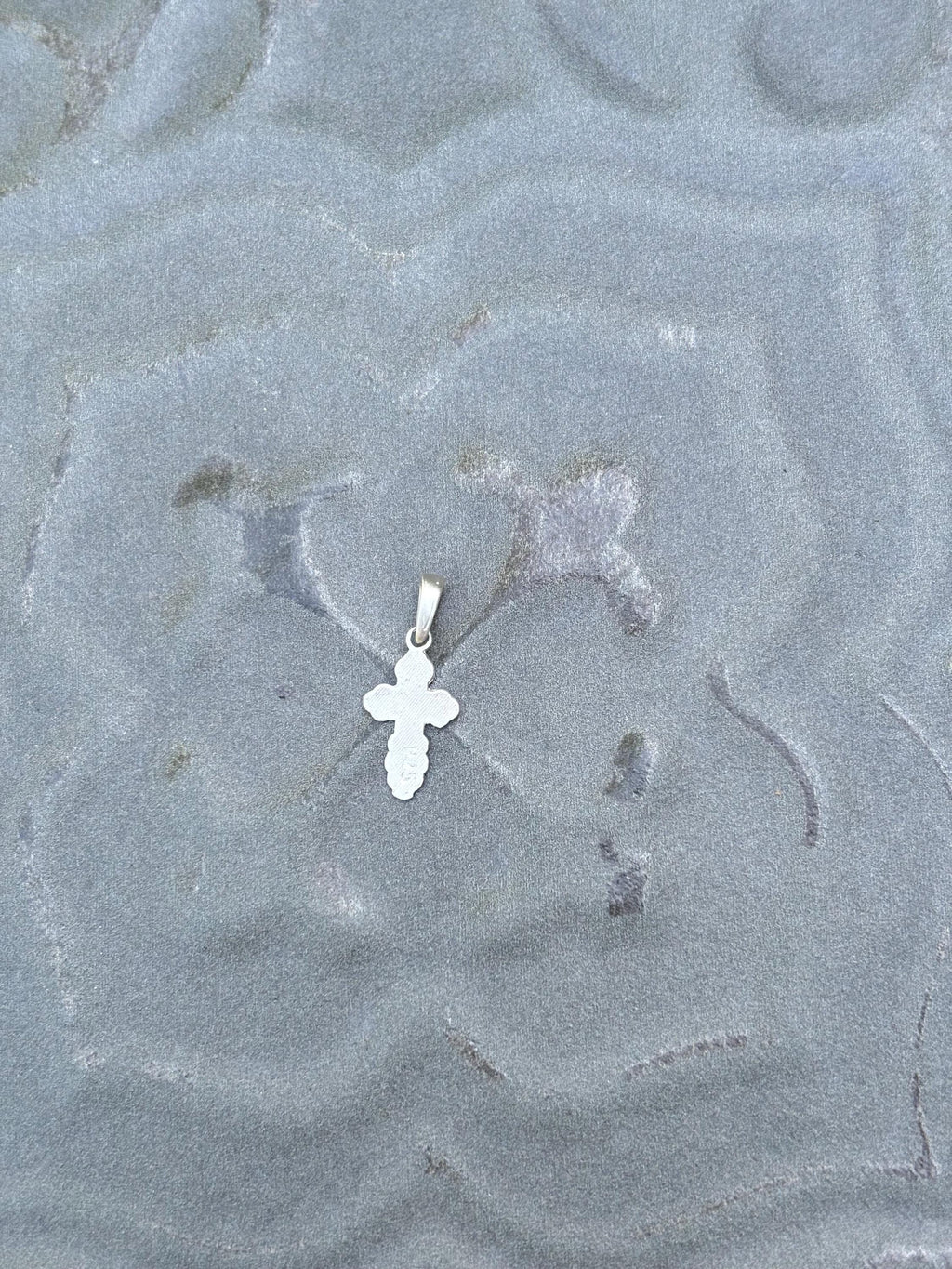 White Gold Mini Cross Charm