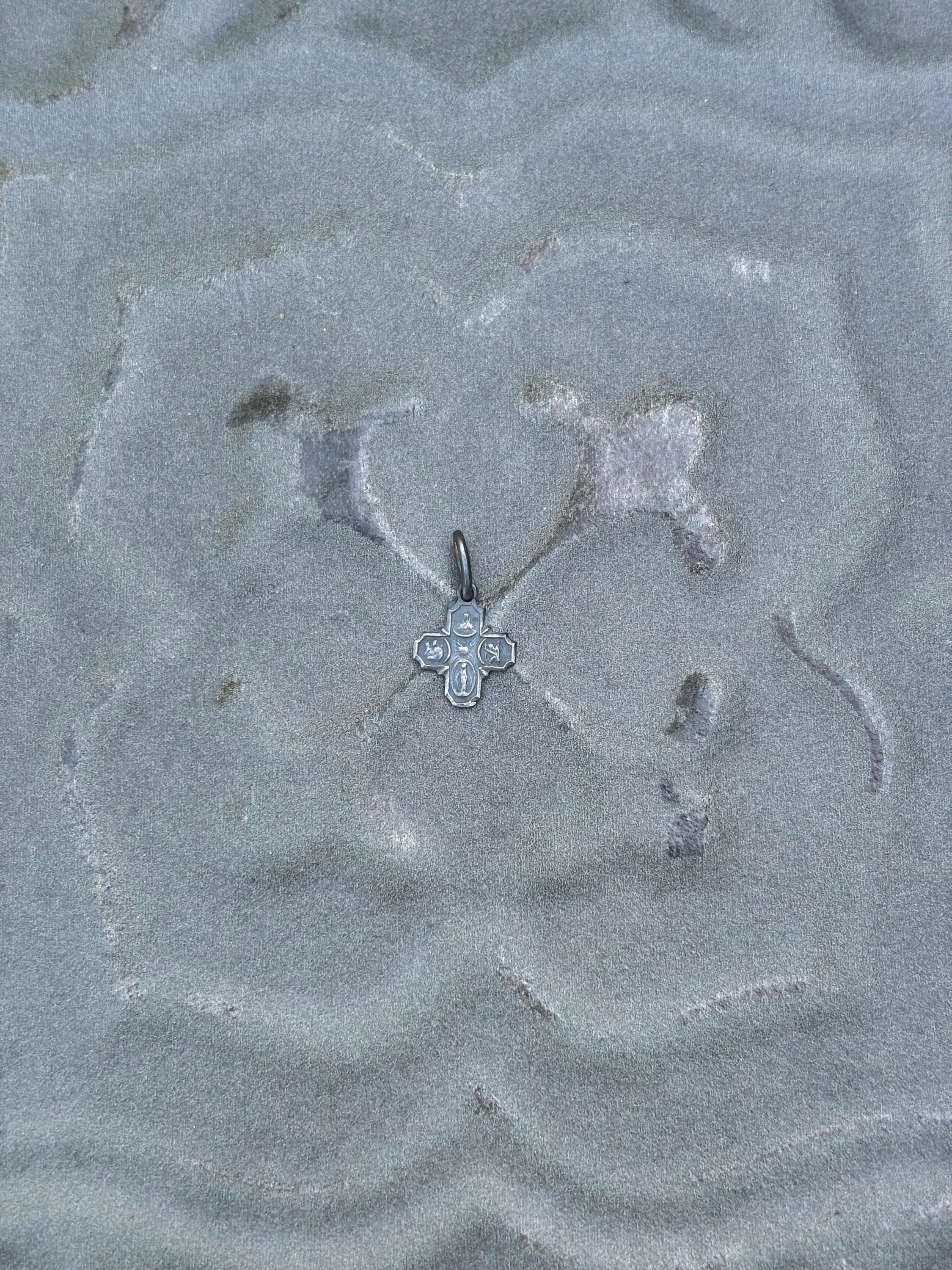 Sterling Silver Mini Antiquated Cross