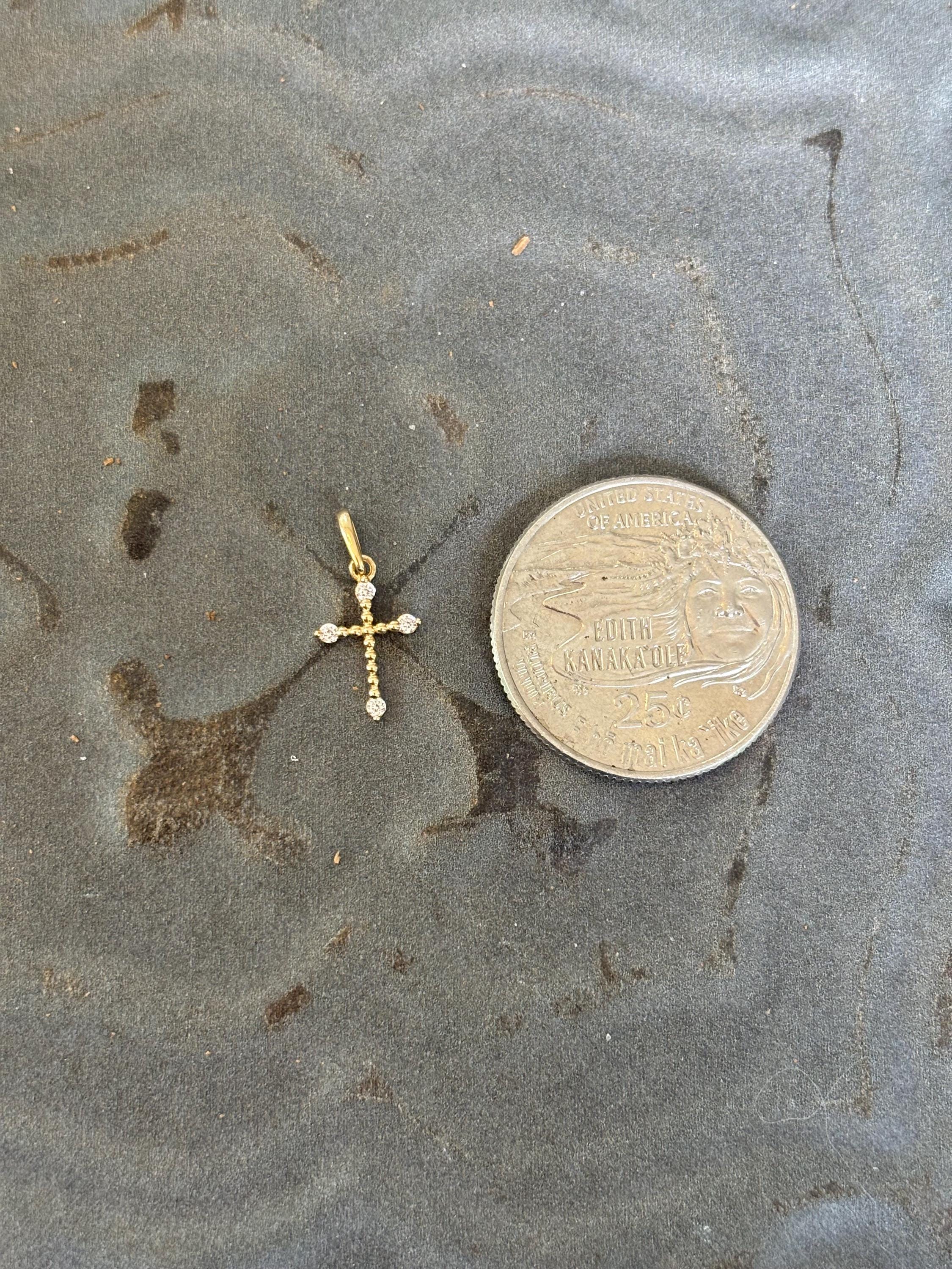 14k Cross Mini Pendant