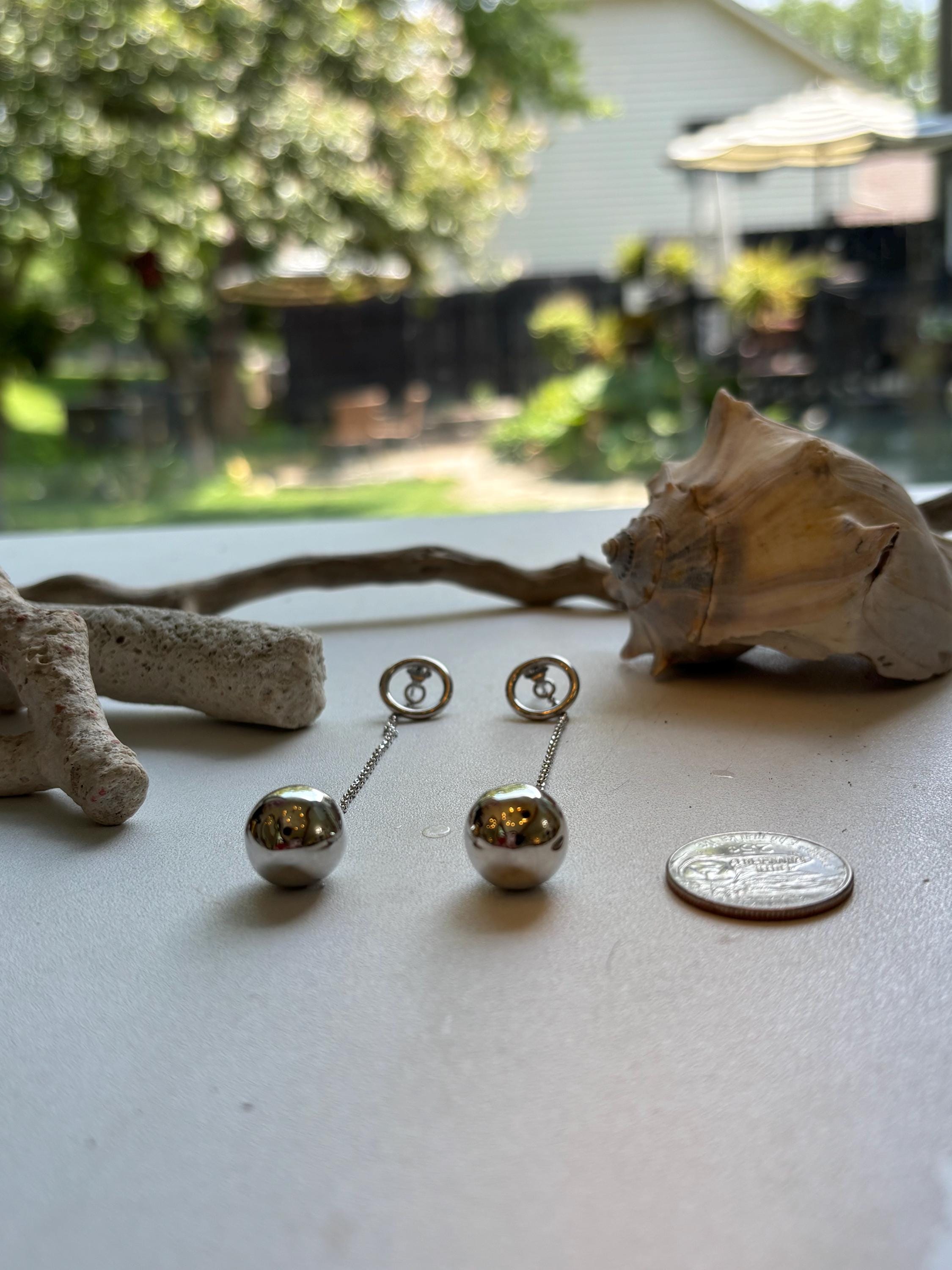 Sterling Silver Simple Dangle Drop Earrings