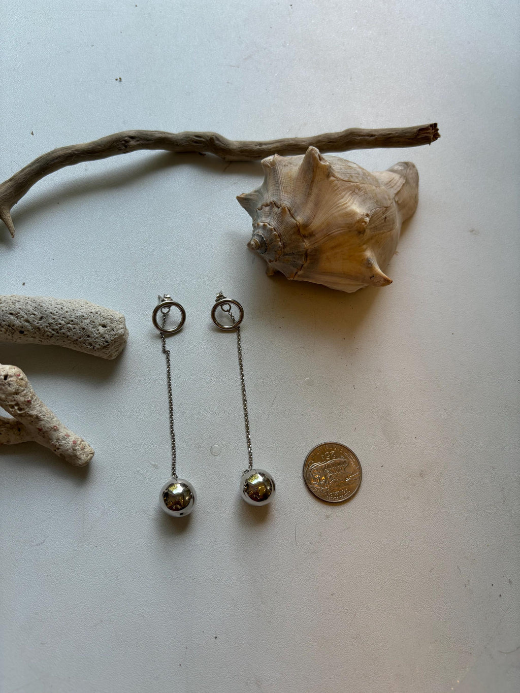 Sterling Silver Simple Dangle Drop Earrings