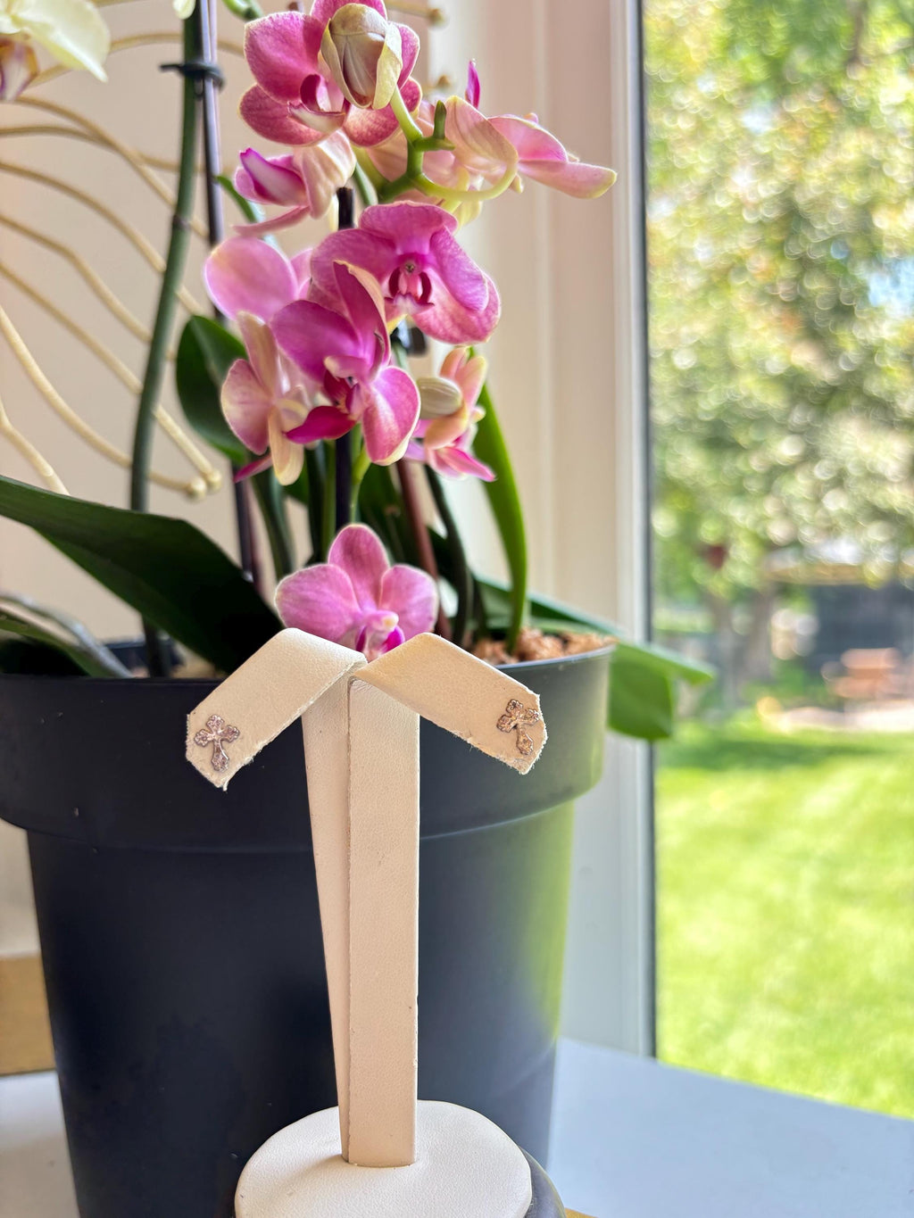 Sterling Silver Mini Cross Earrings