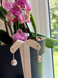 Sterling Silver Small Detailing Ball Dangle Earrings