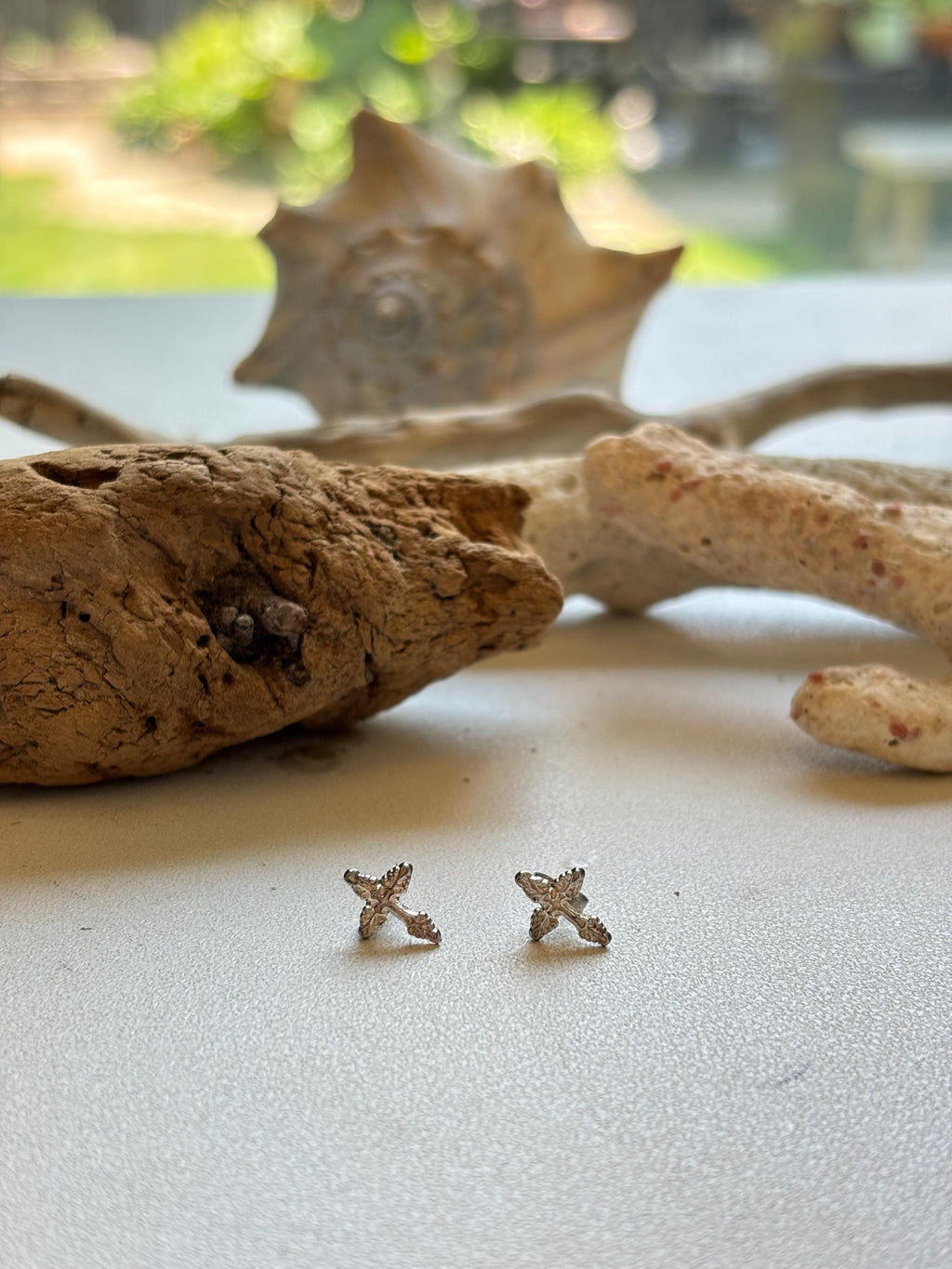 Sterling Silver Mini Cross Earrings