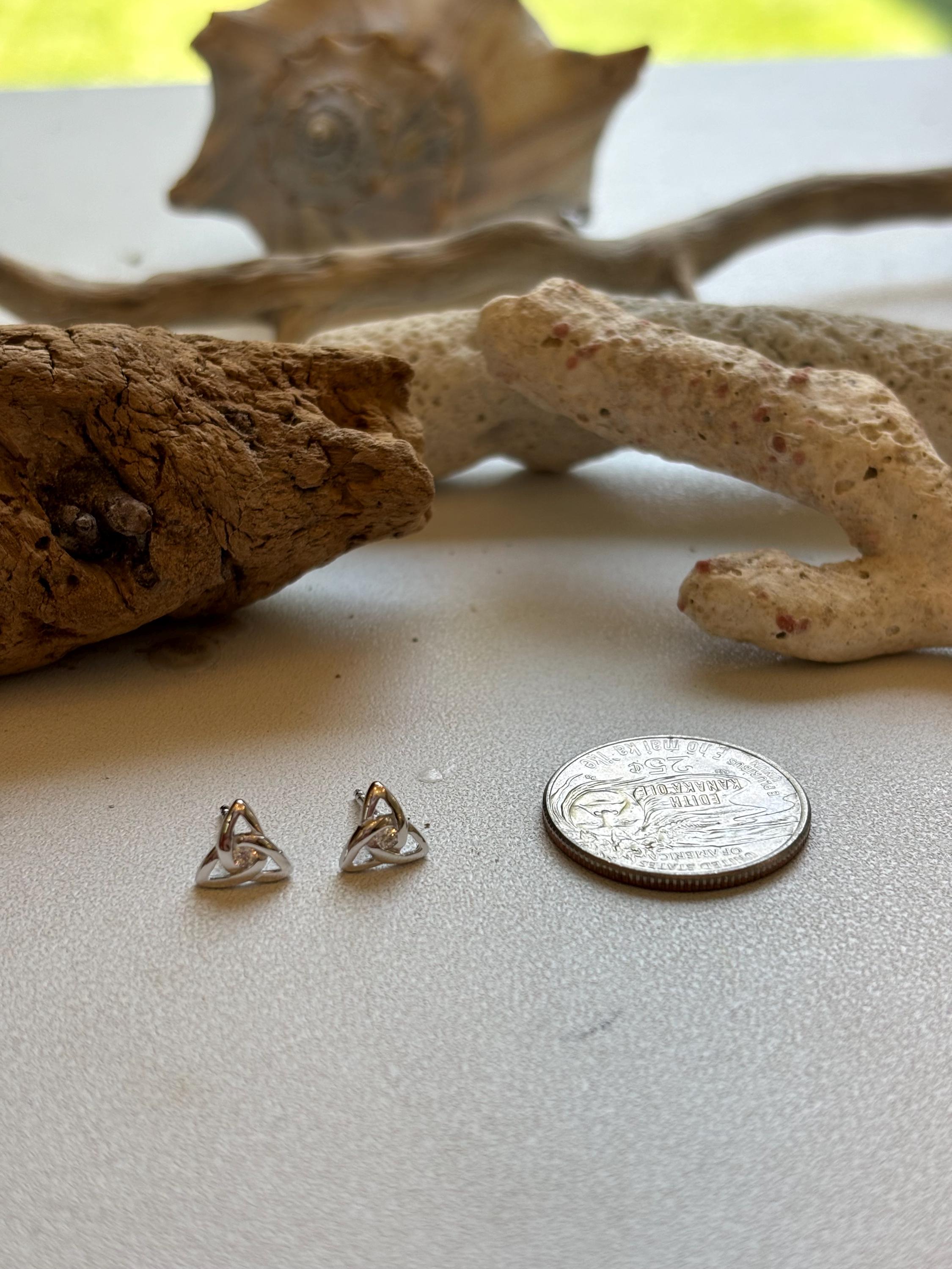 Sterling Silver Mini Twisted Triangle Earrings