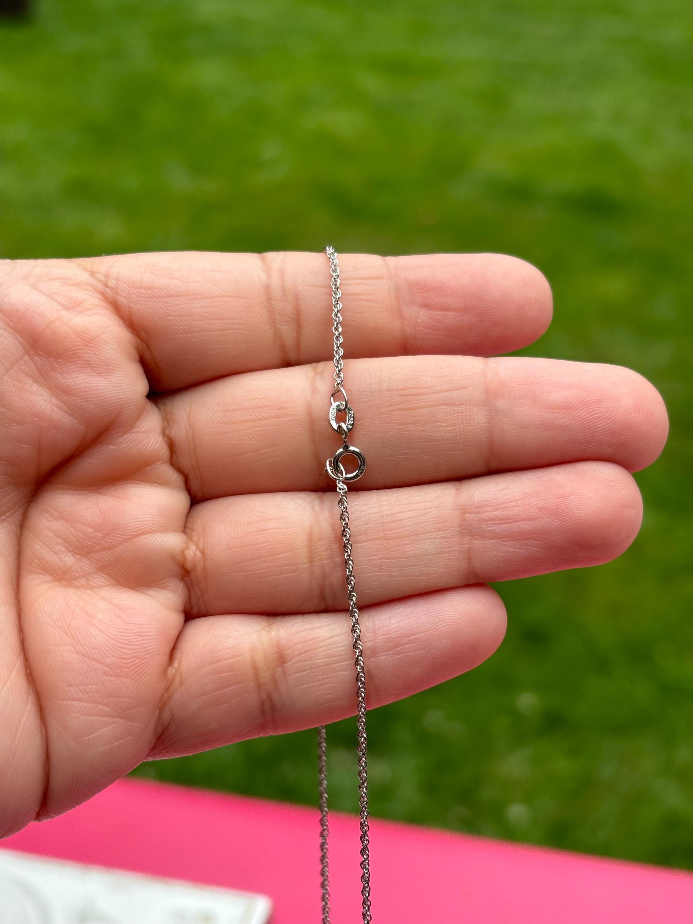 Sterling Silver Rhodium-plated 1.3mm Loose Rope Chain 14”