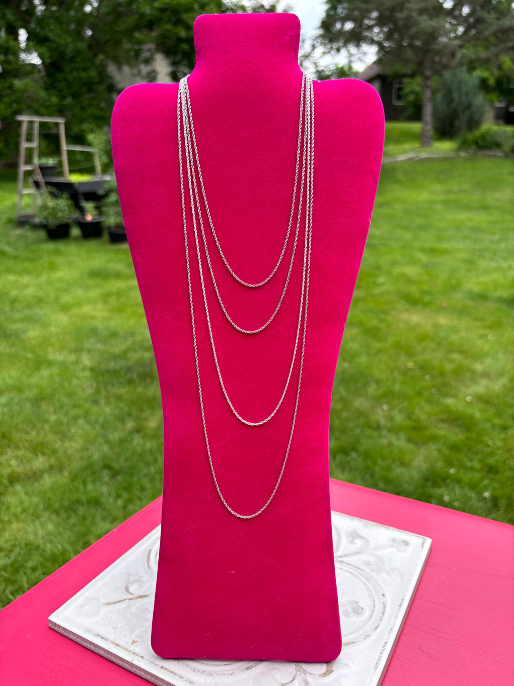 Sterling Silver Rhodium-plated 1.3mm Loose Rope Chain 20”