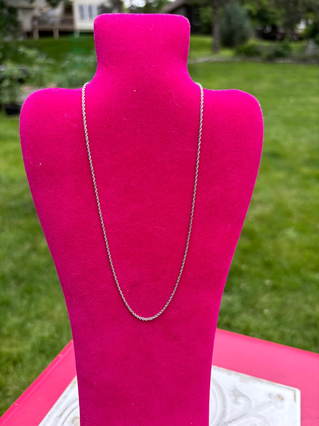 Sterling Silver Rhodium-plated 1.3mm Loose Rope Chain 14”