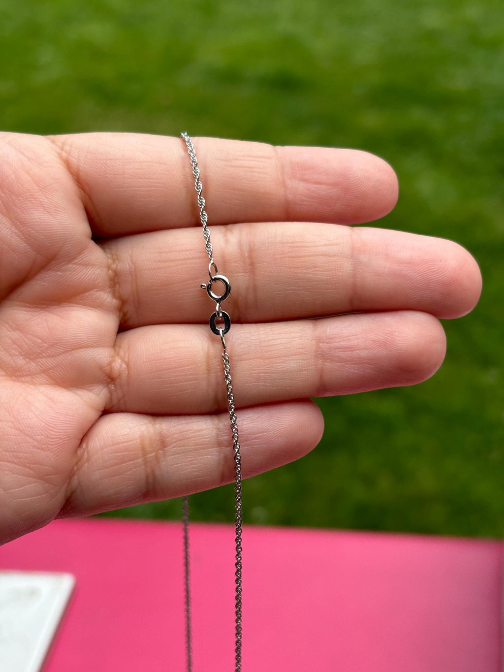 Sterling Silver Rhodium-plated 1.3mm Loose Rope Chain 16”