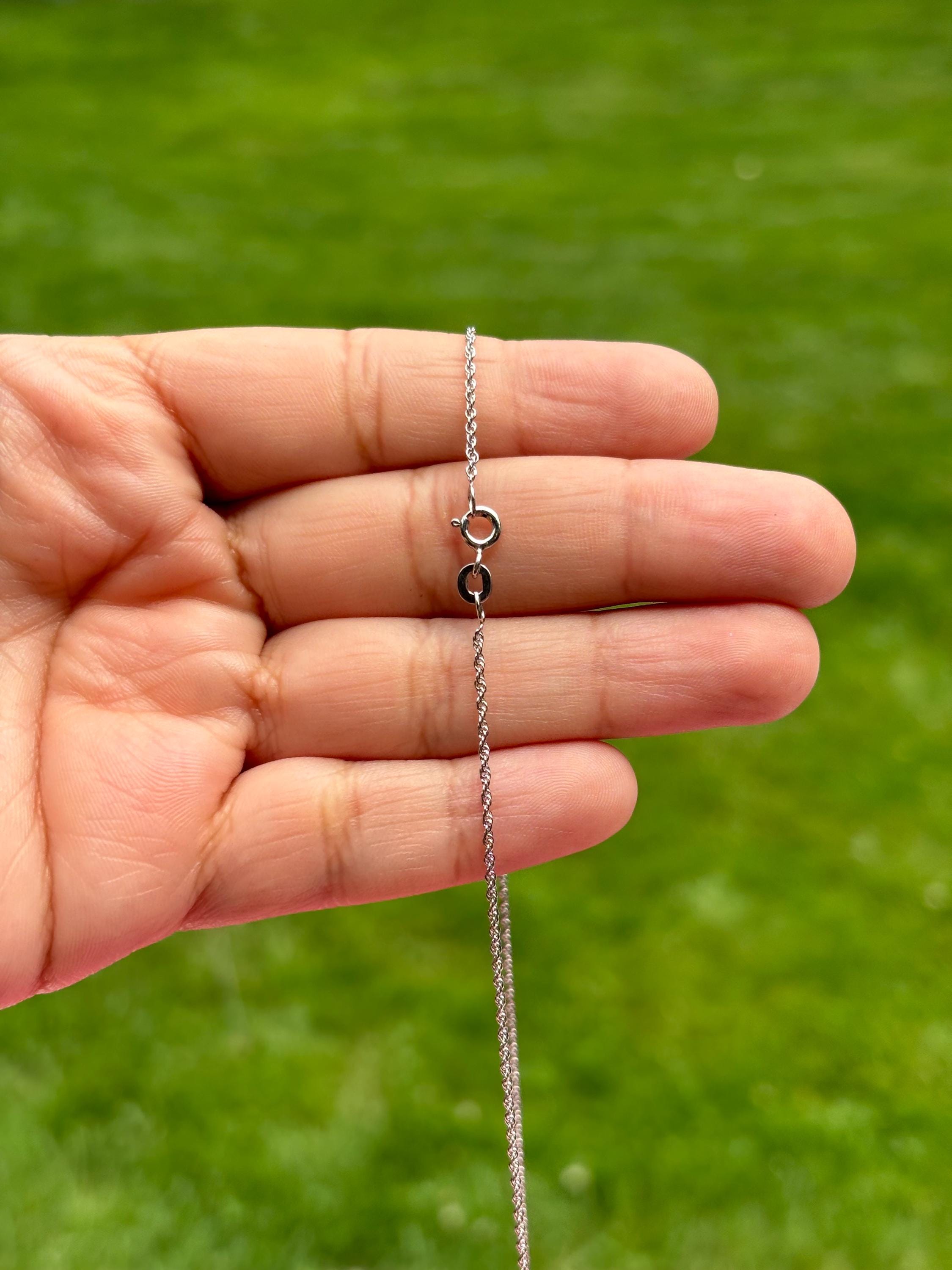 Sterling Silver Rhodium-plated 1.3mm Loose Rope Chain 24”