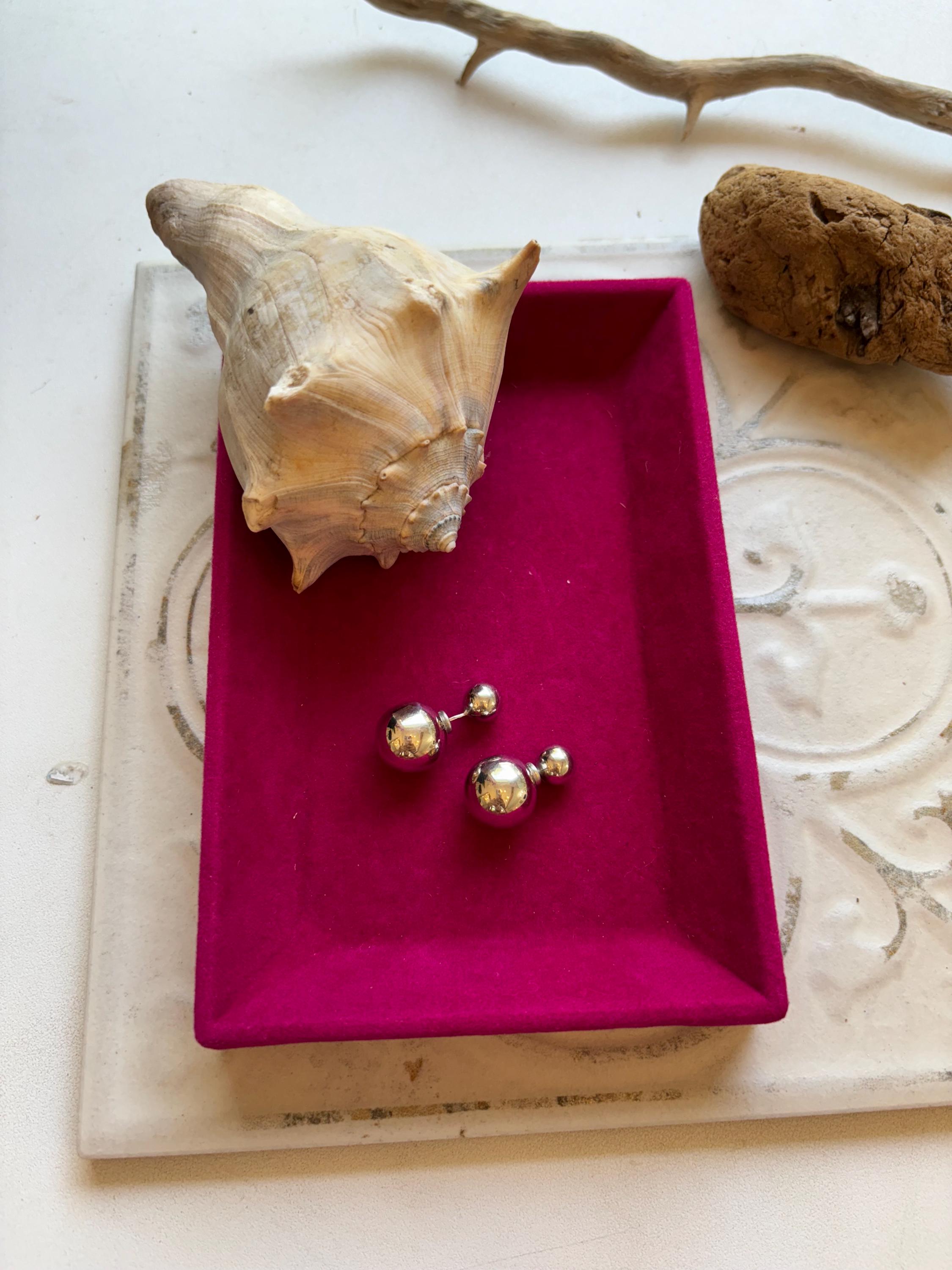 Sterling Silver Earrings Ball Clasp