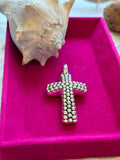 Sterling Silver Beaded Cross Pendant