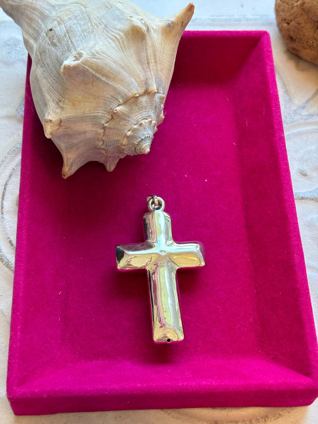 Sterling Silver Beaded Cross Pendant
