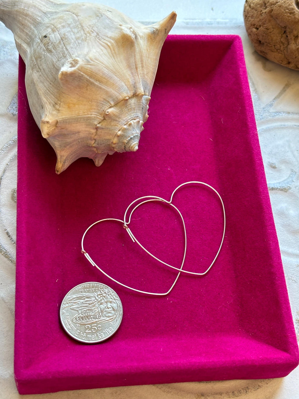 Sterling Silver Heart Hoop Earring