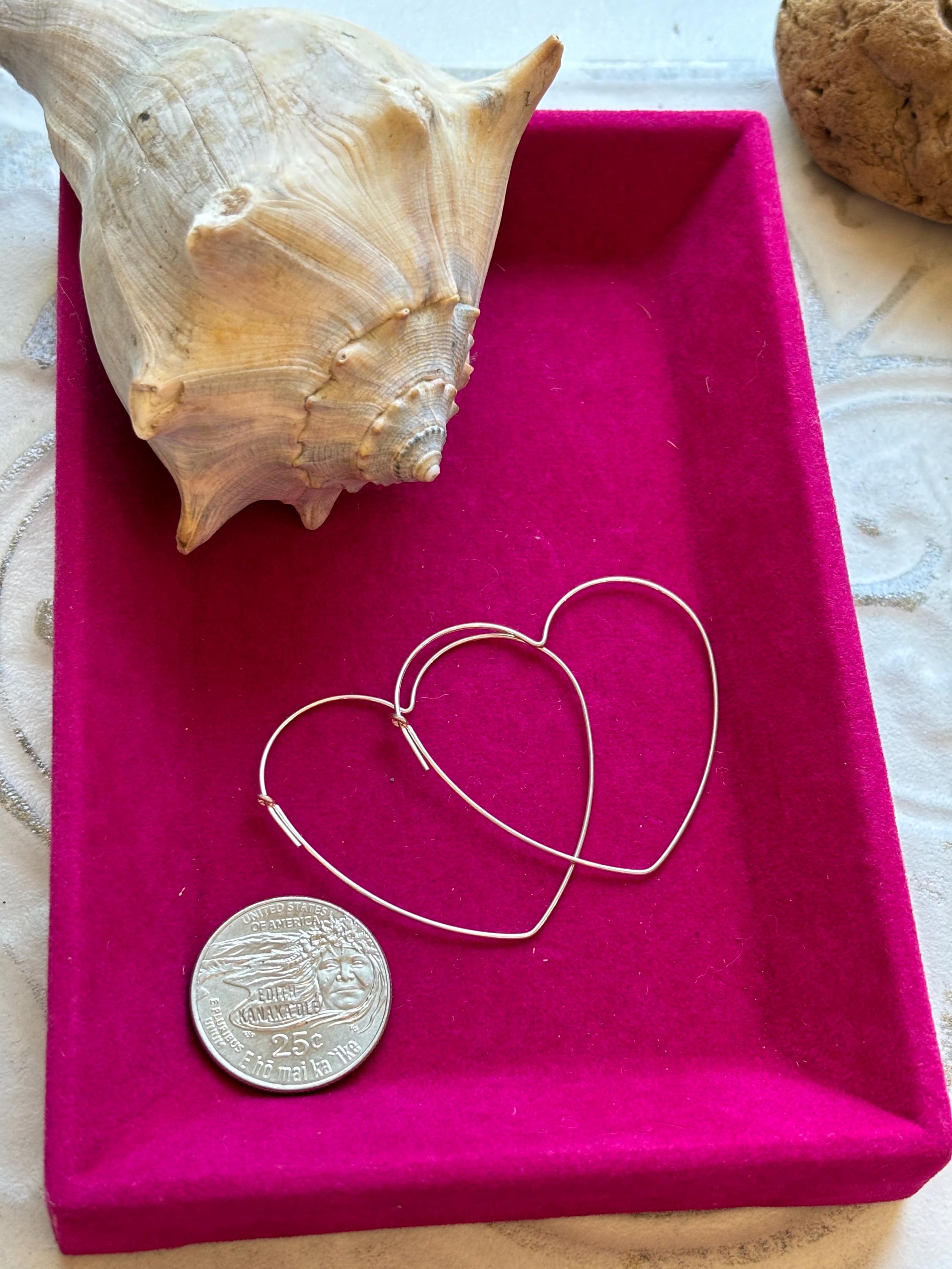 Sterling Silver Heart Hoop Earring
