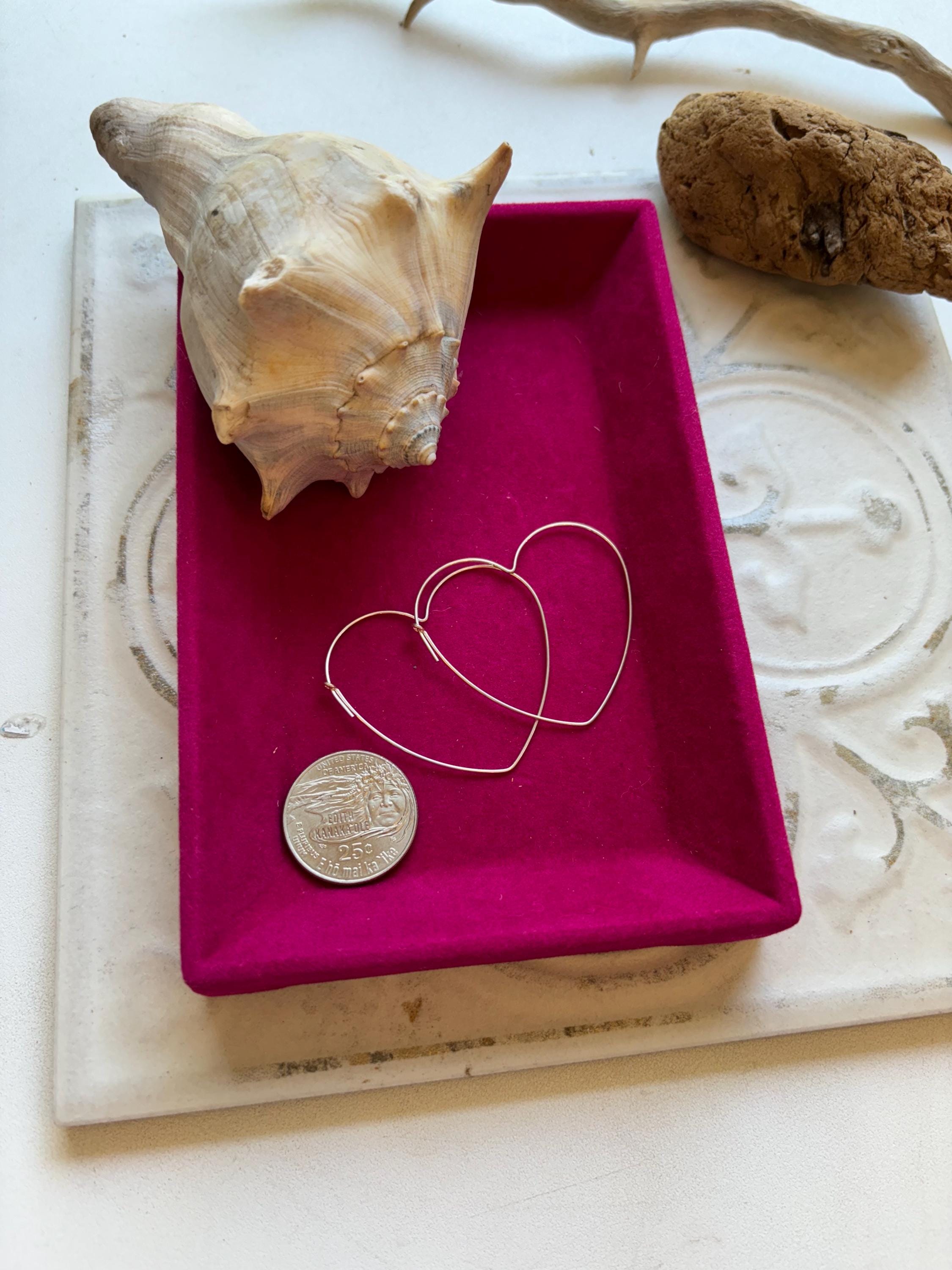Sterling Silver Heart Hoop Earring