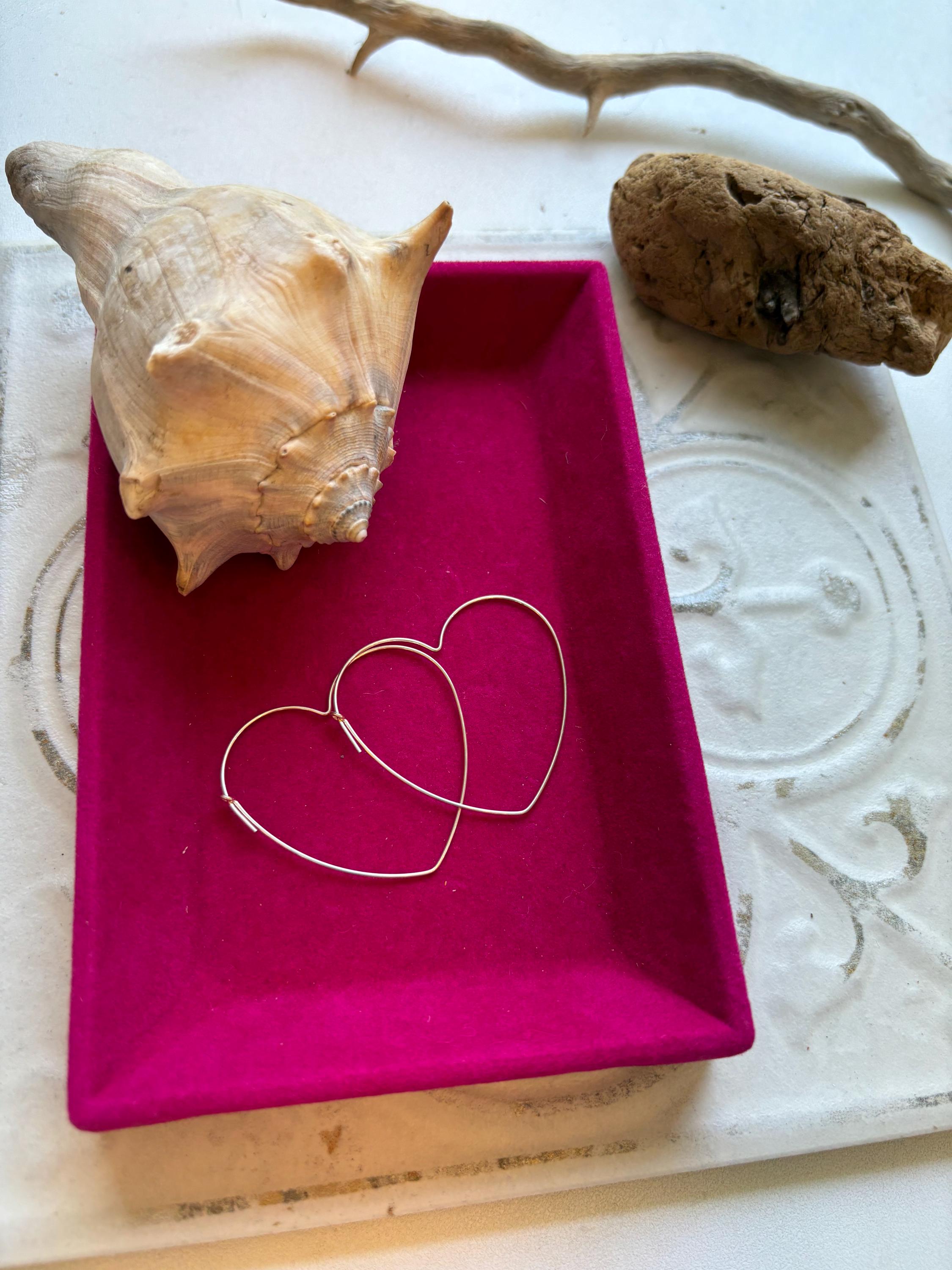 Sterling Silver Heart Hoop Earring